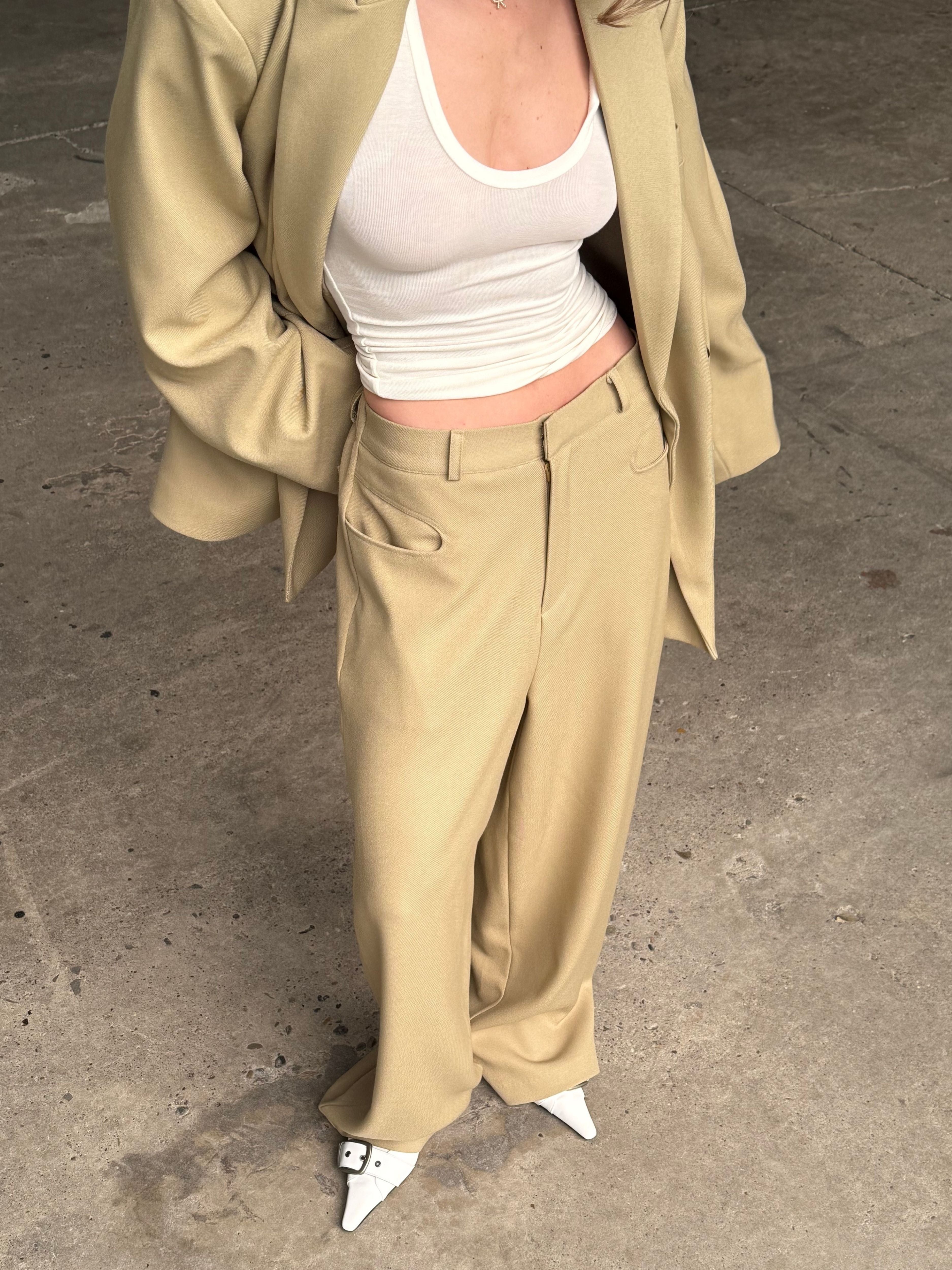 Classic Tailored Pants Camel