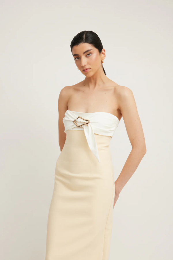 Kasai Dress Lemon/Ivory