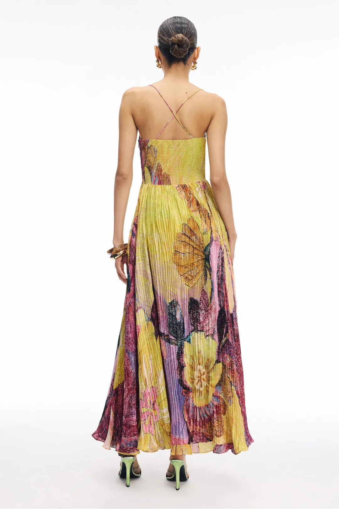 Kiara Multicolored Ikat Print Maxi Dress