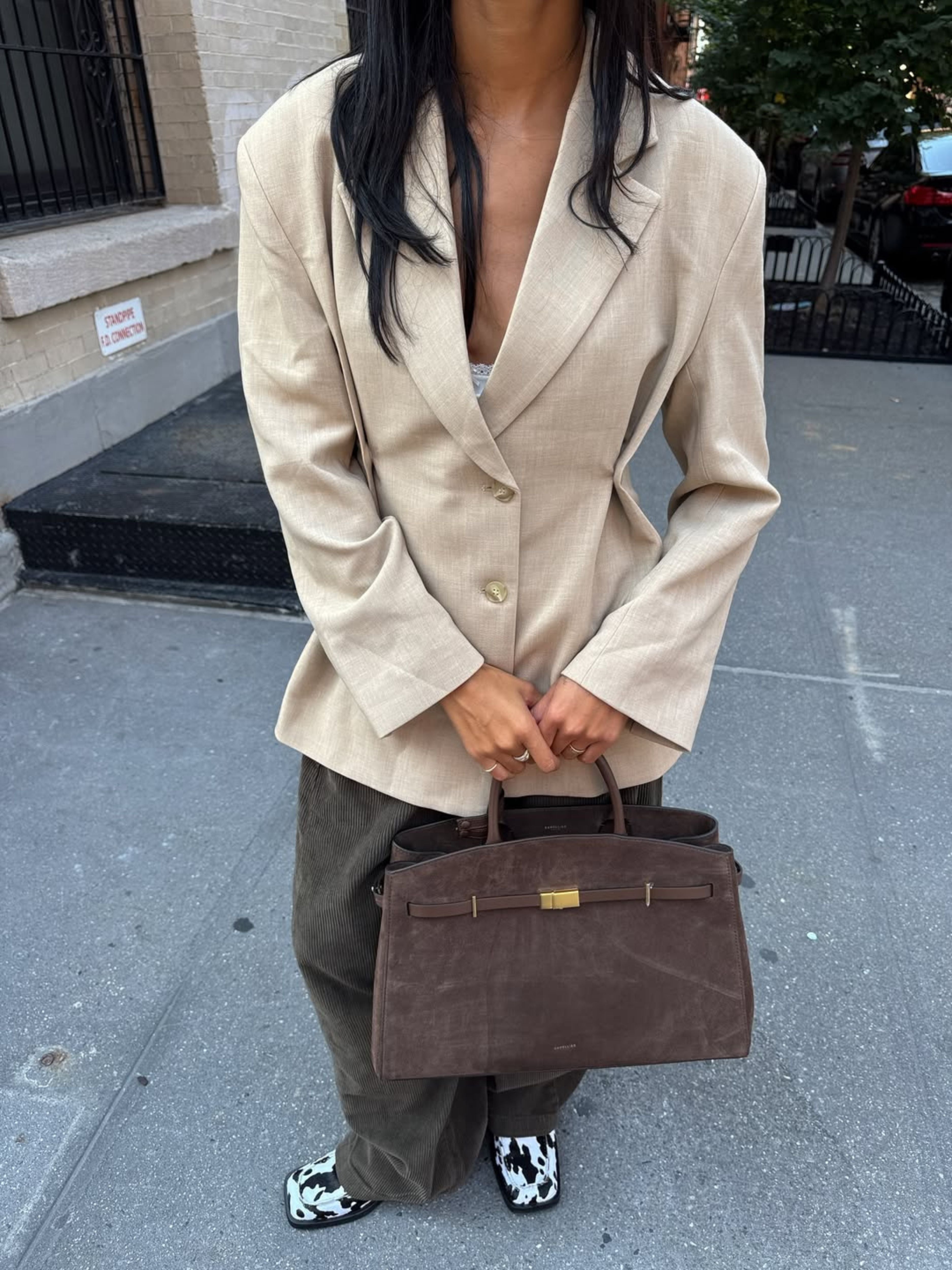 Cinched Waist Blazer Sand