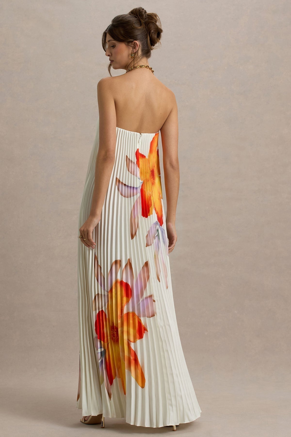 Orange Flower Maxi Dress