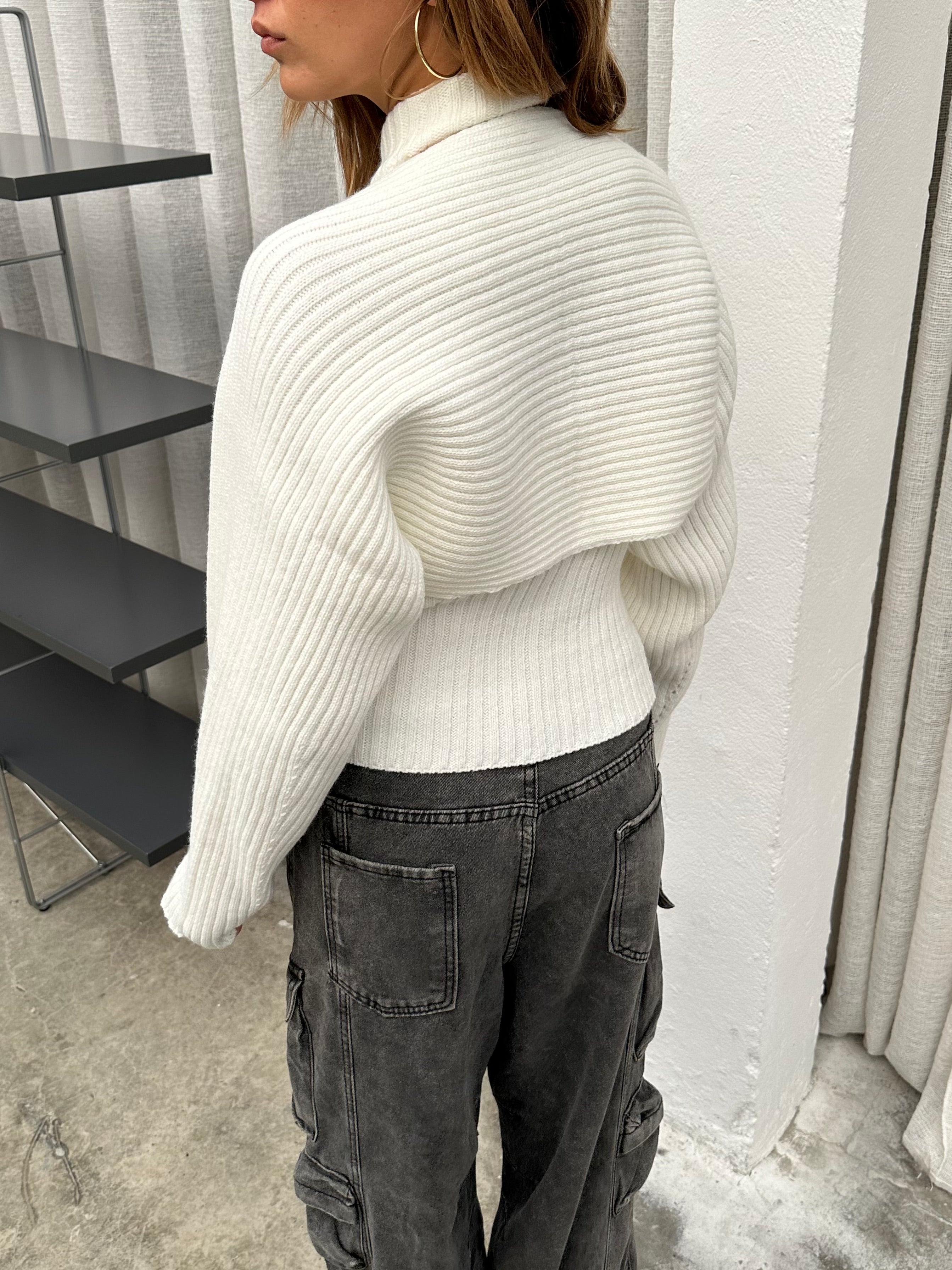 Ribbed Bolero Set Ivory