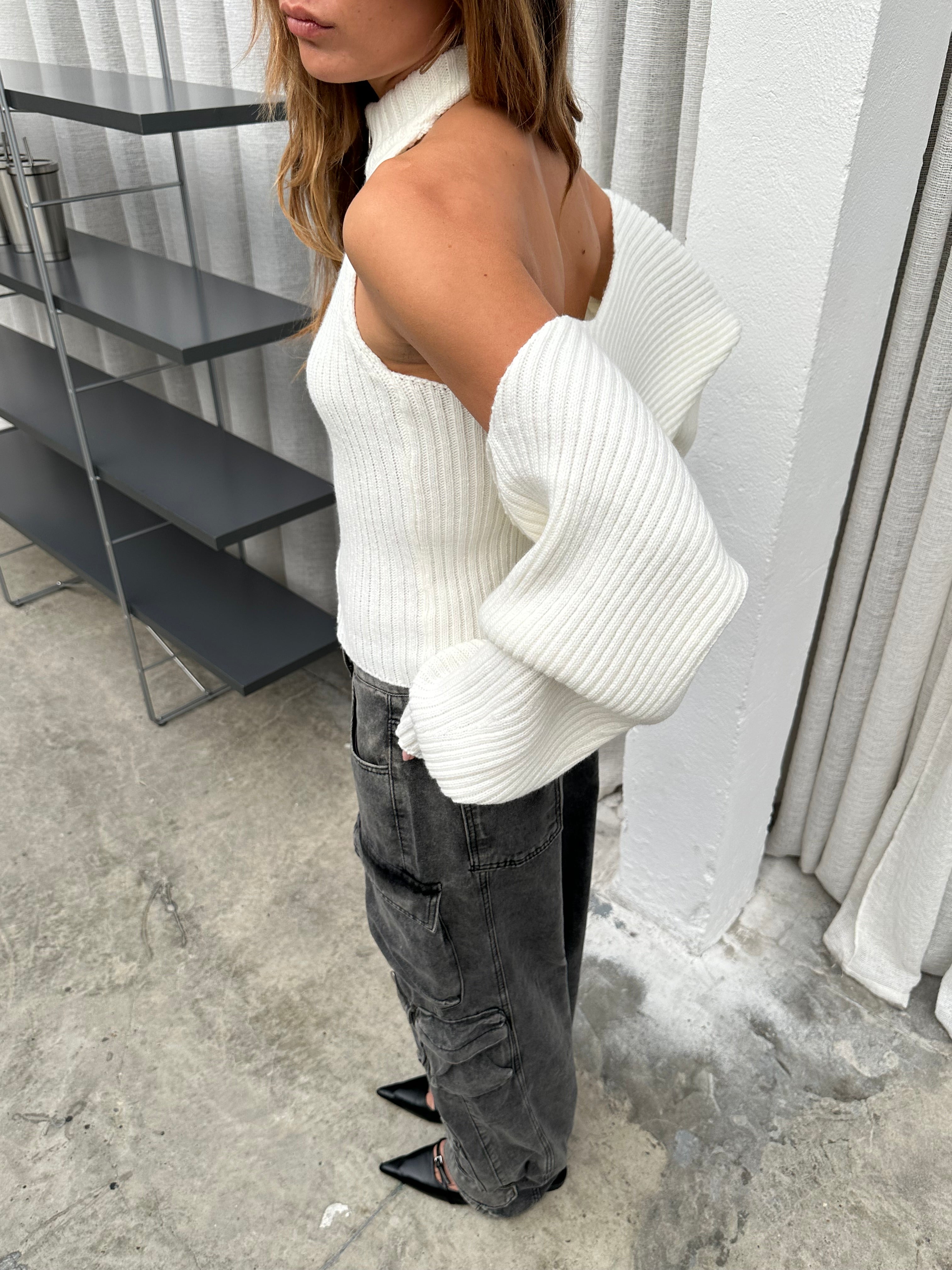 Ribbed Bolero Set Ivory