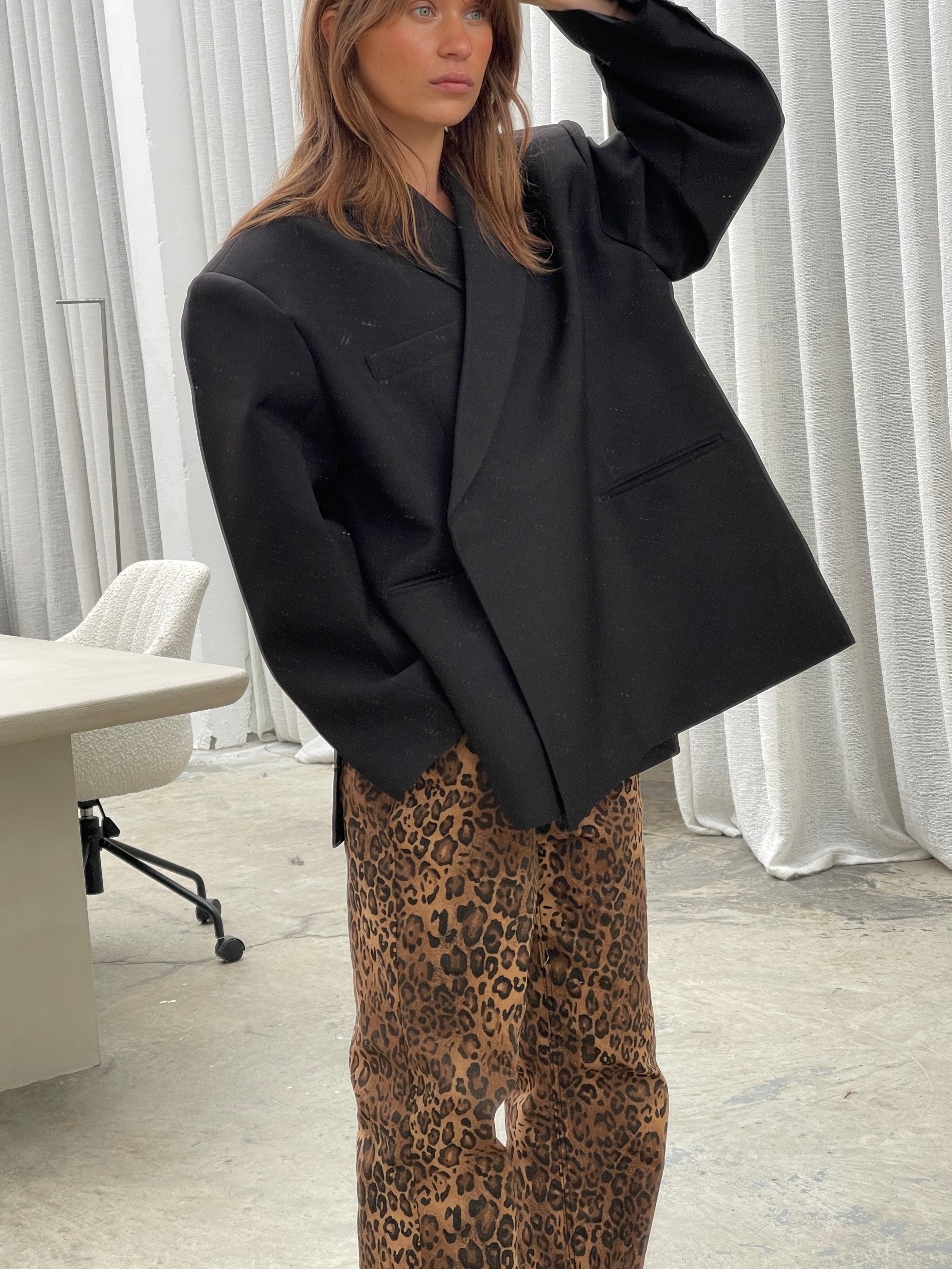 Leopard Straight Jeans