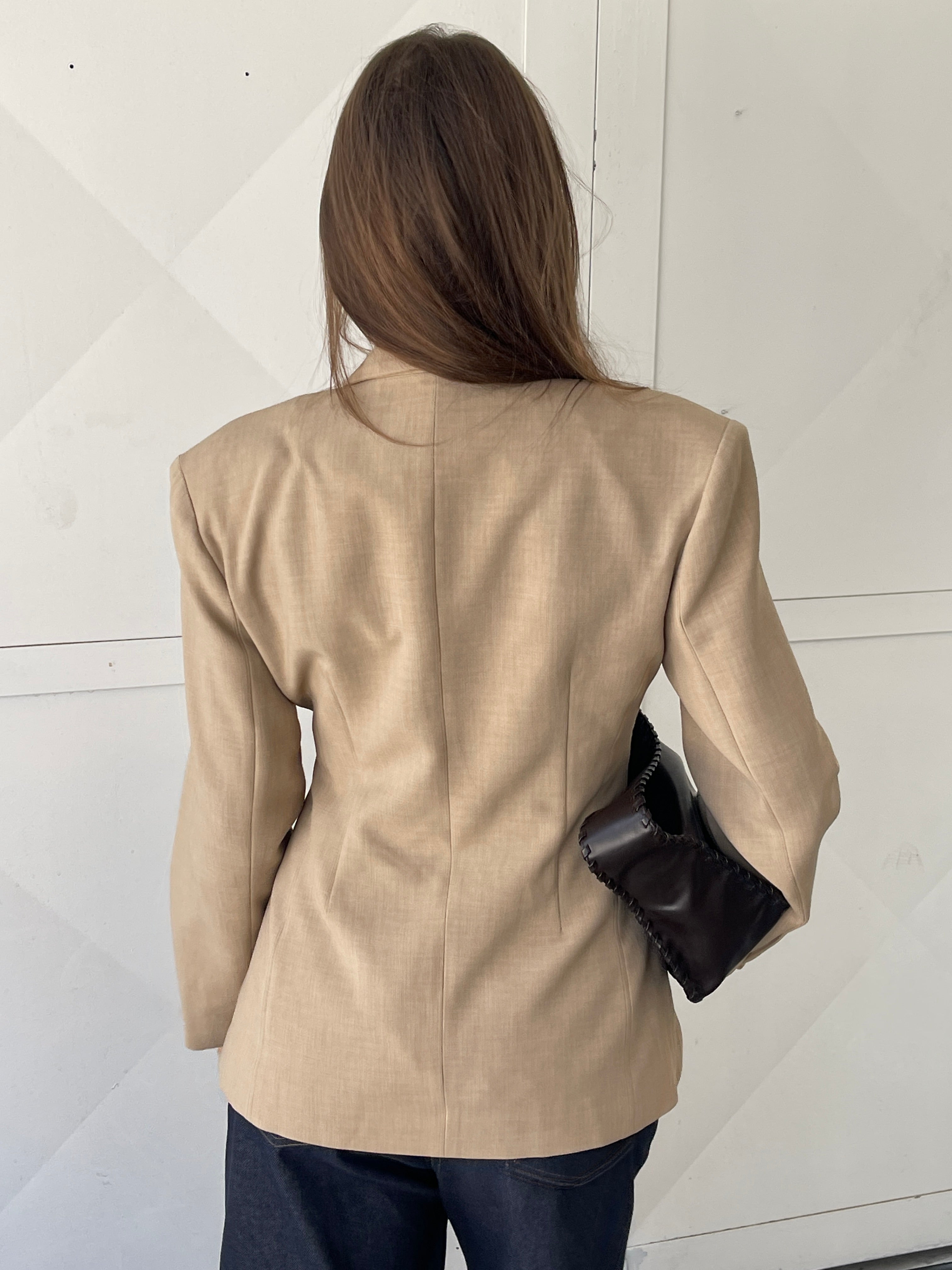 Cinched Waist Blazer Sand