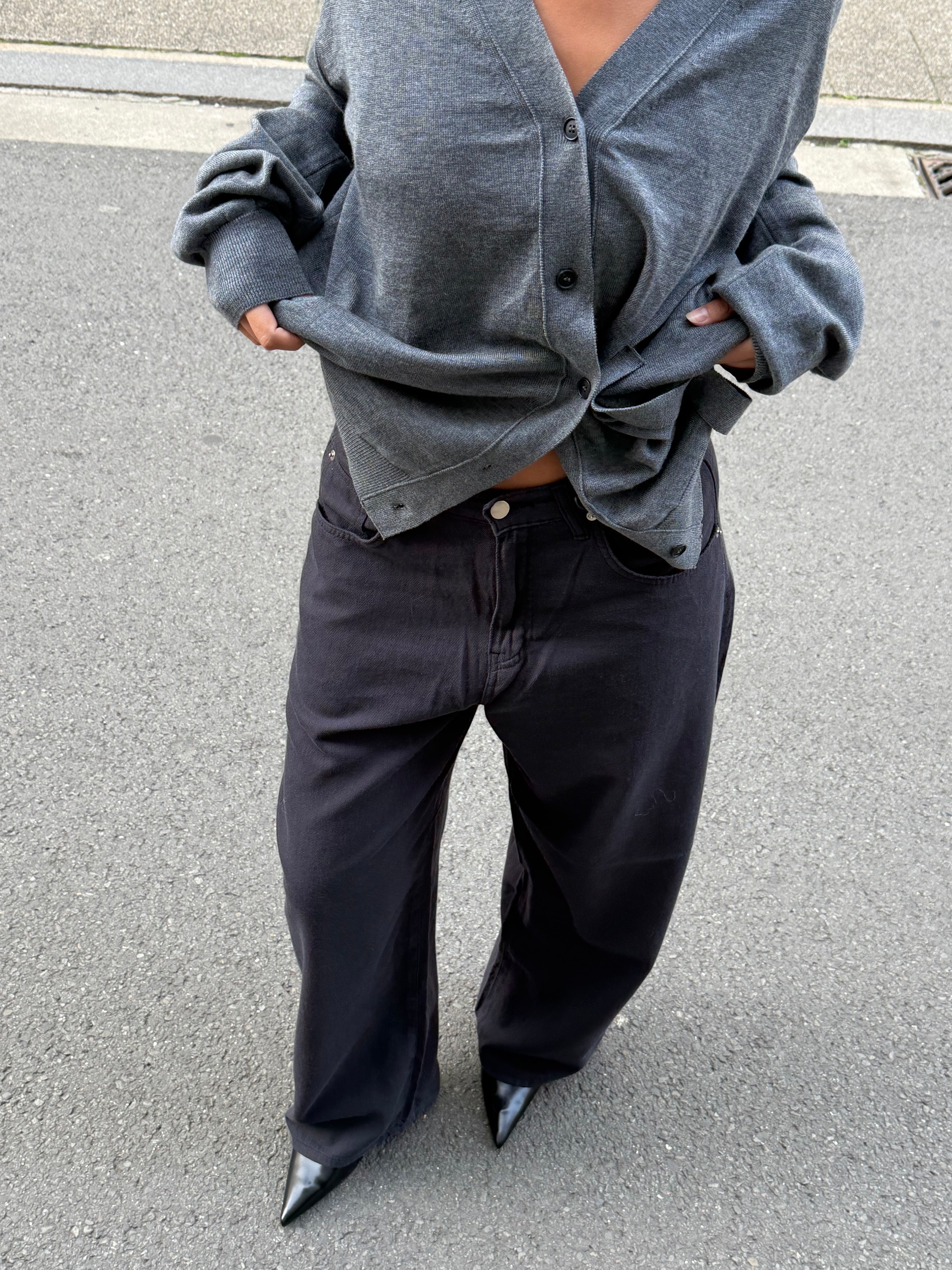 Baggy Wide Leg Pants Navy