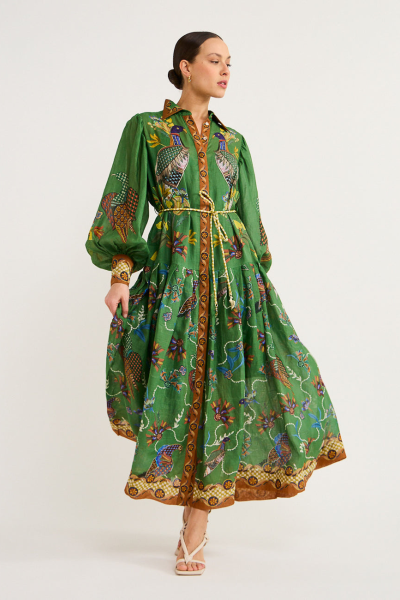 Valencia Lantern Sleeve Maxi Dress