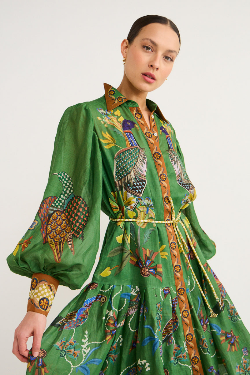 Valencia Lantern Sleeve Maxi Dress