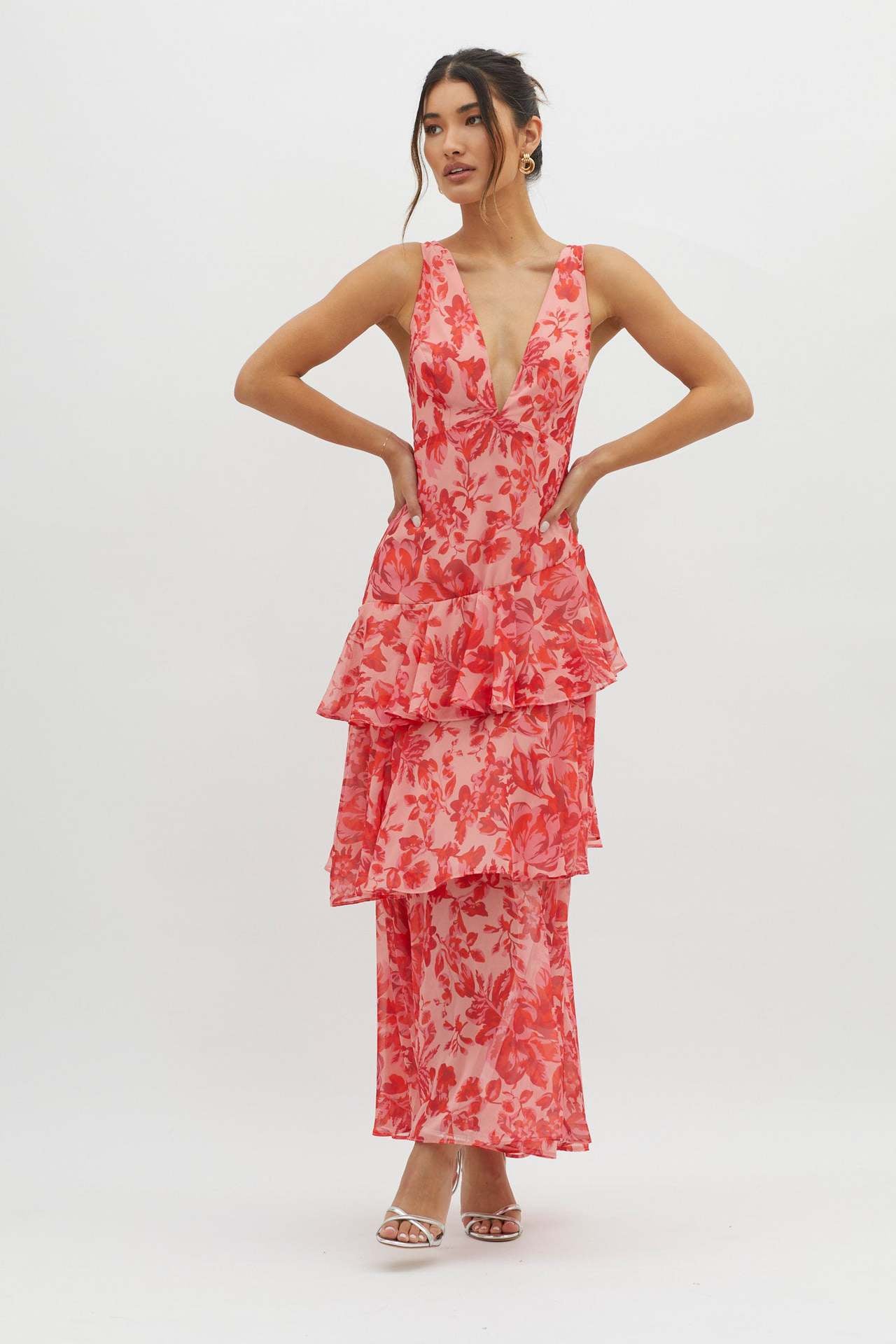 Flora Goddess Tiered Maxi Dress