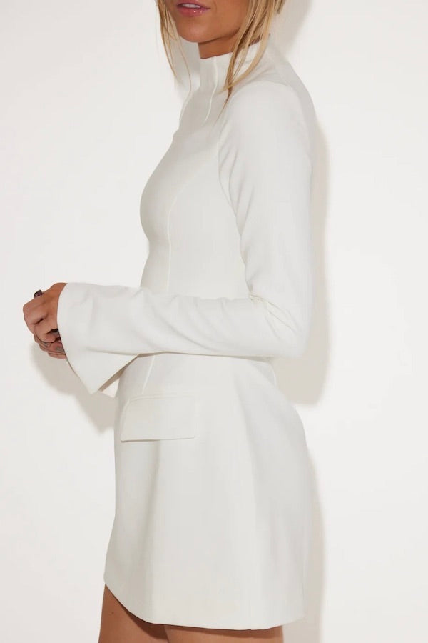 Muse Split Sleeve Mini Dress White