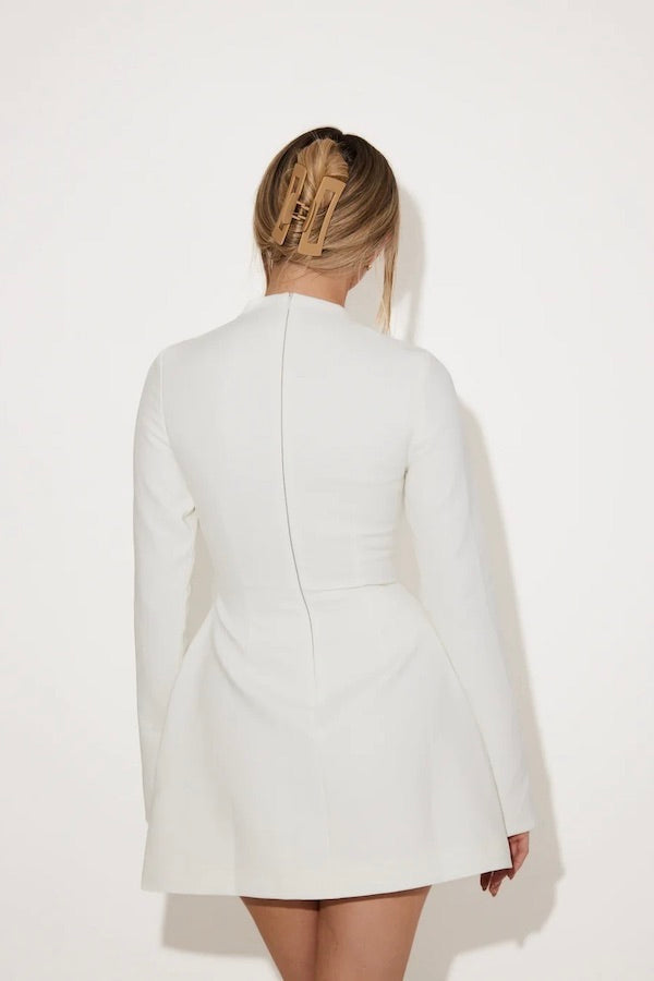 Muse Split Sleeve Mini Dress White