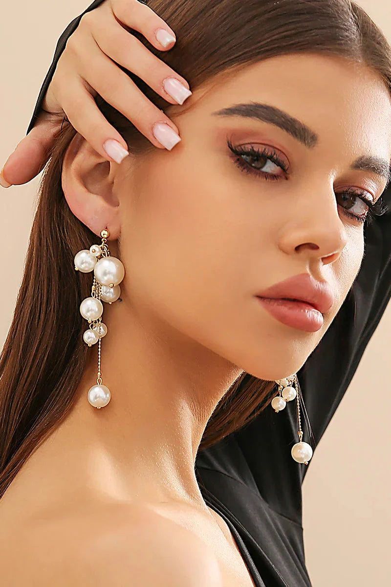 Pearl Tassel Drop Earrings
