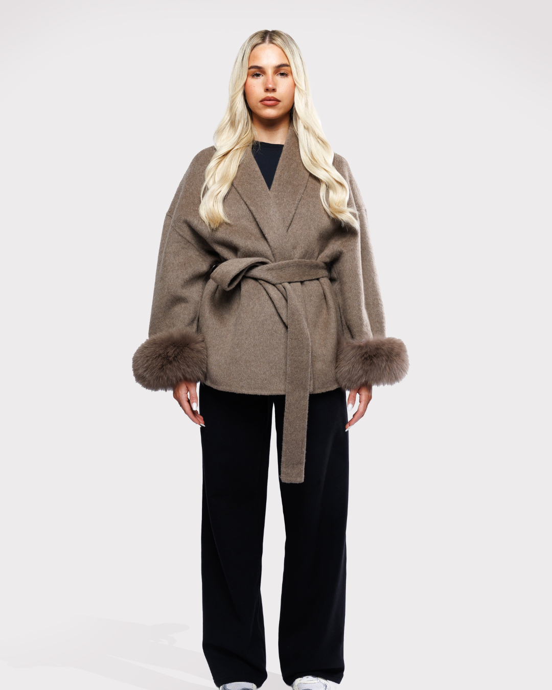 Velvet Blazer with Bow – Hazelnut