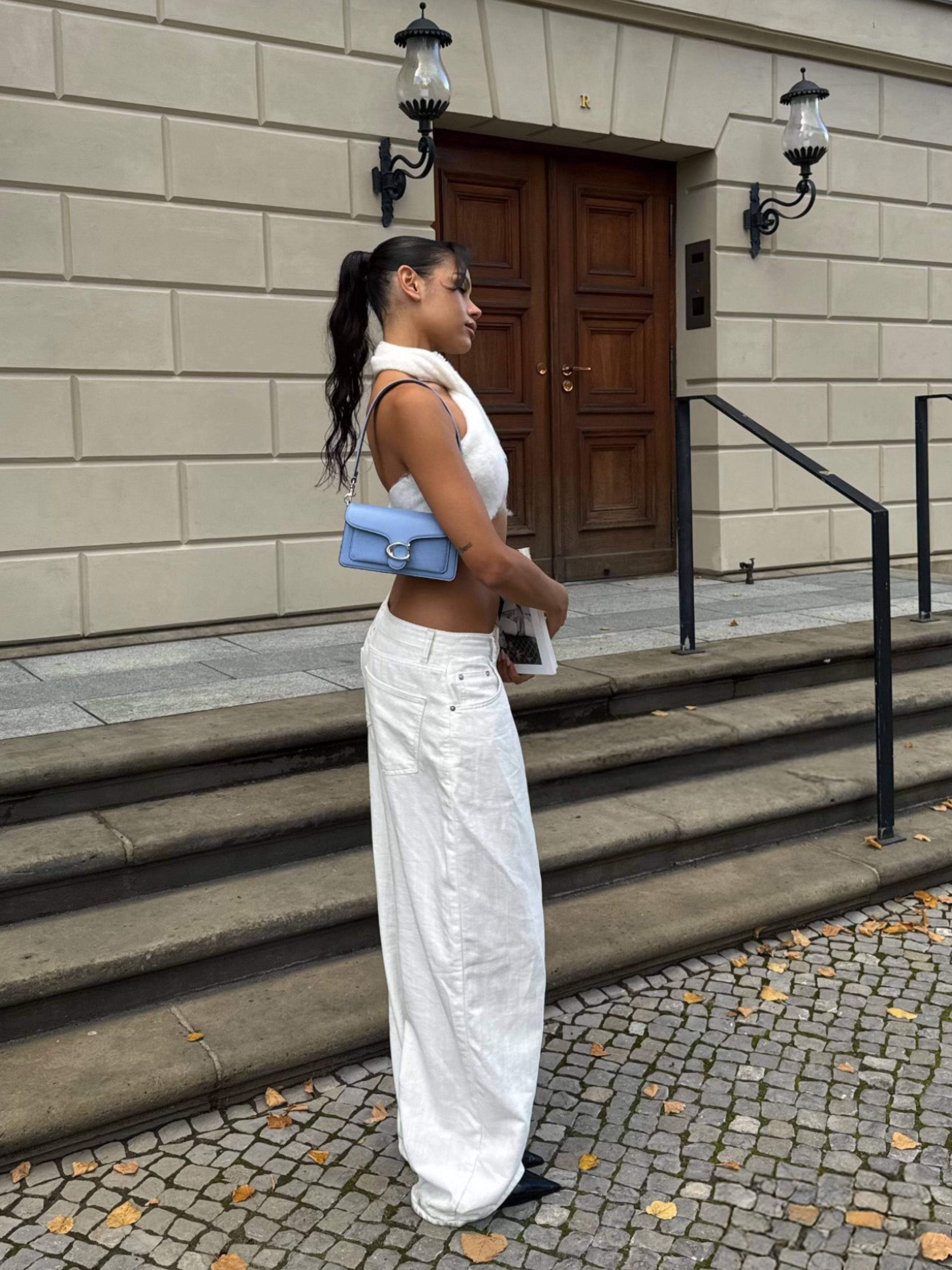 Baggy Wide Leg Pants White