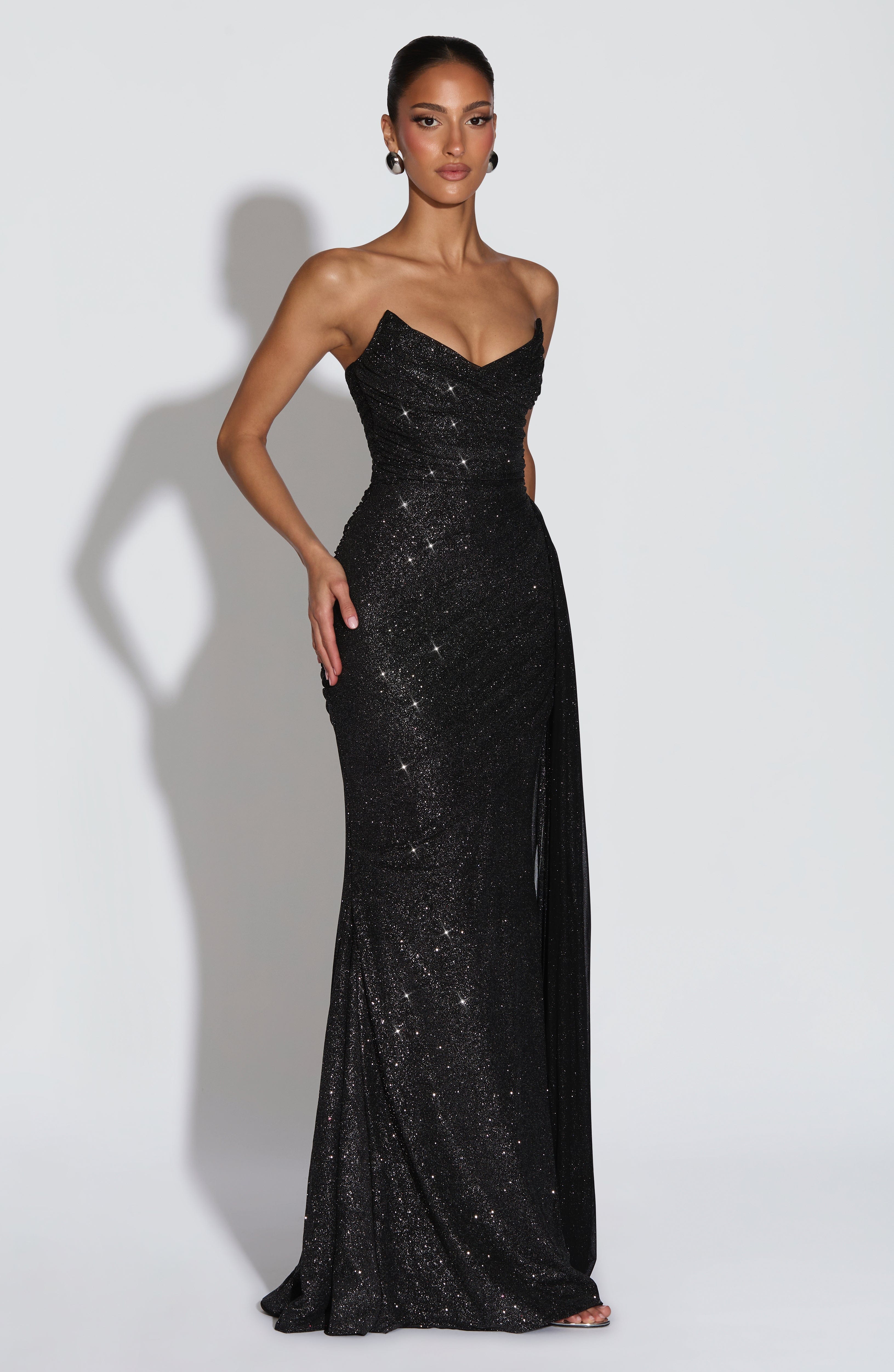 Ashika Maxi Dress - Black Sparkle