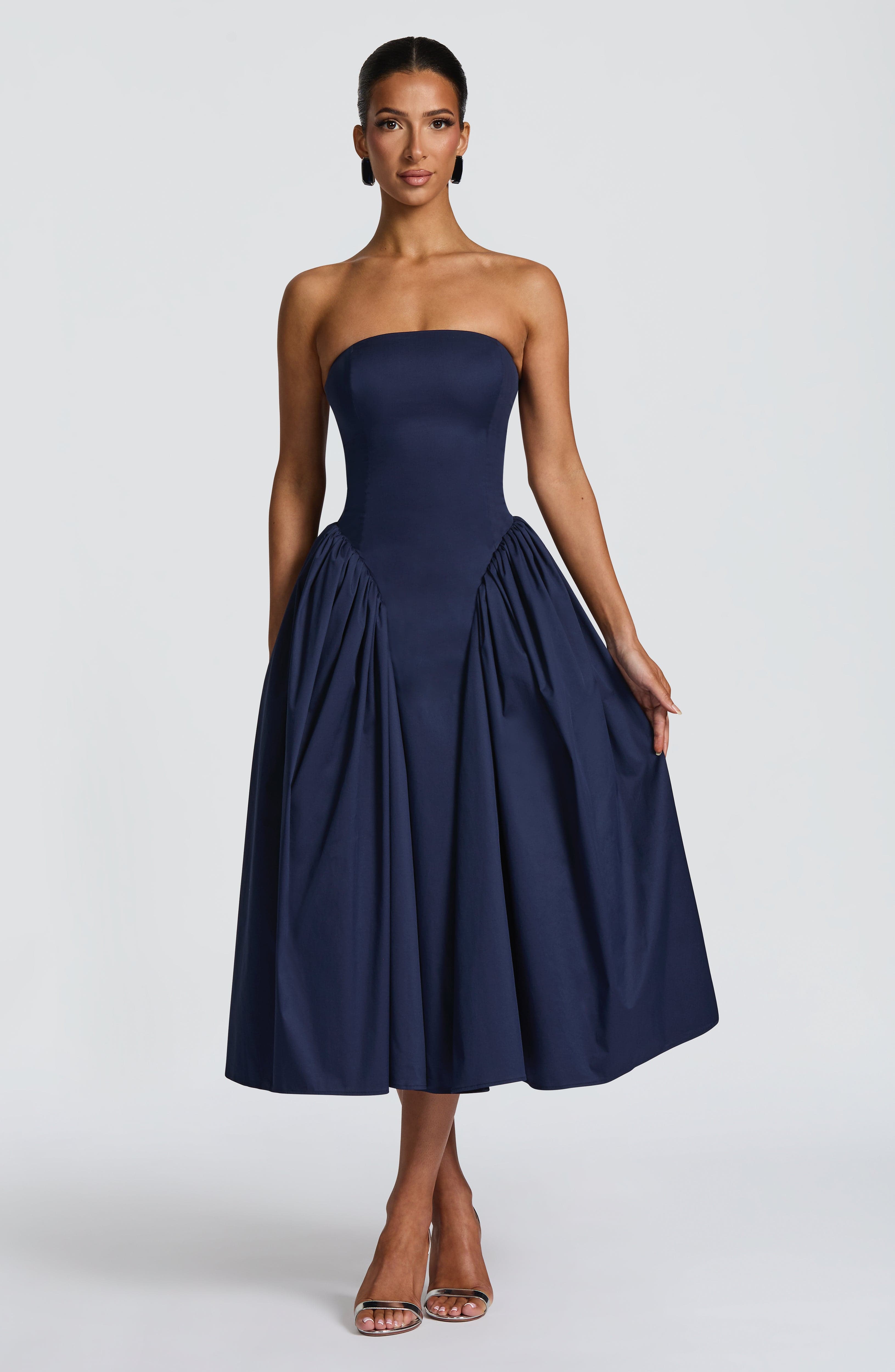 Darla Midi Dress - Navy