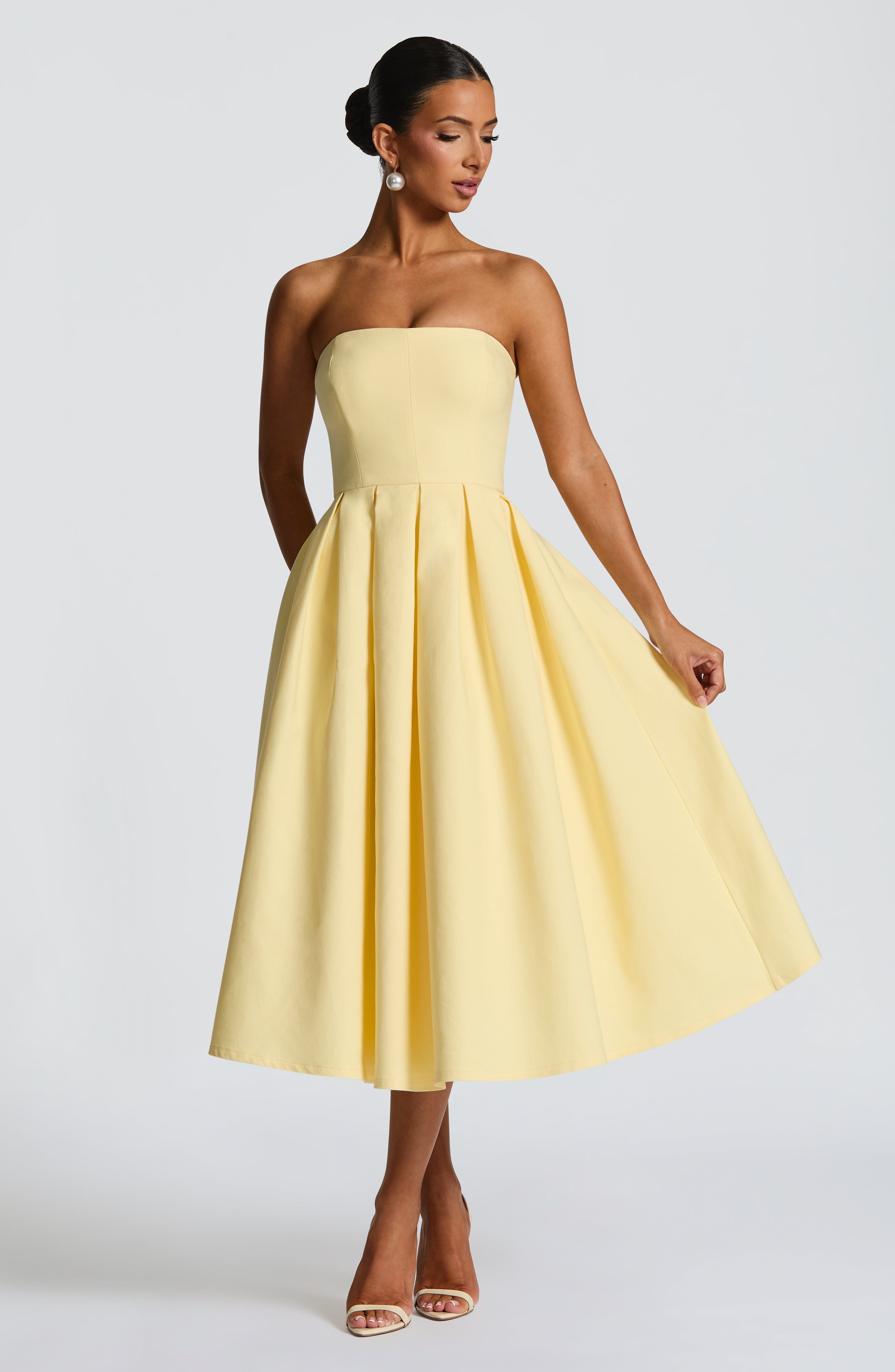 Edith Midi Dress - Lemon