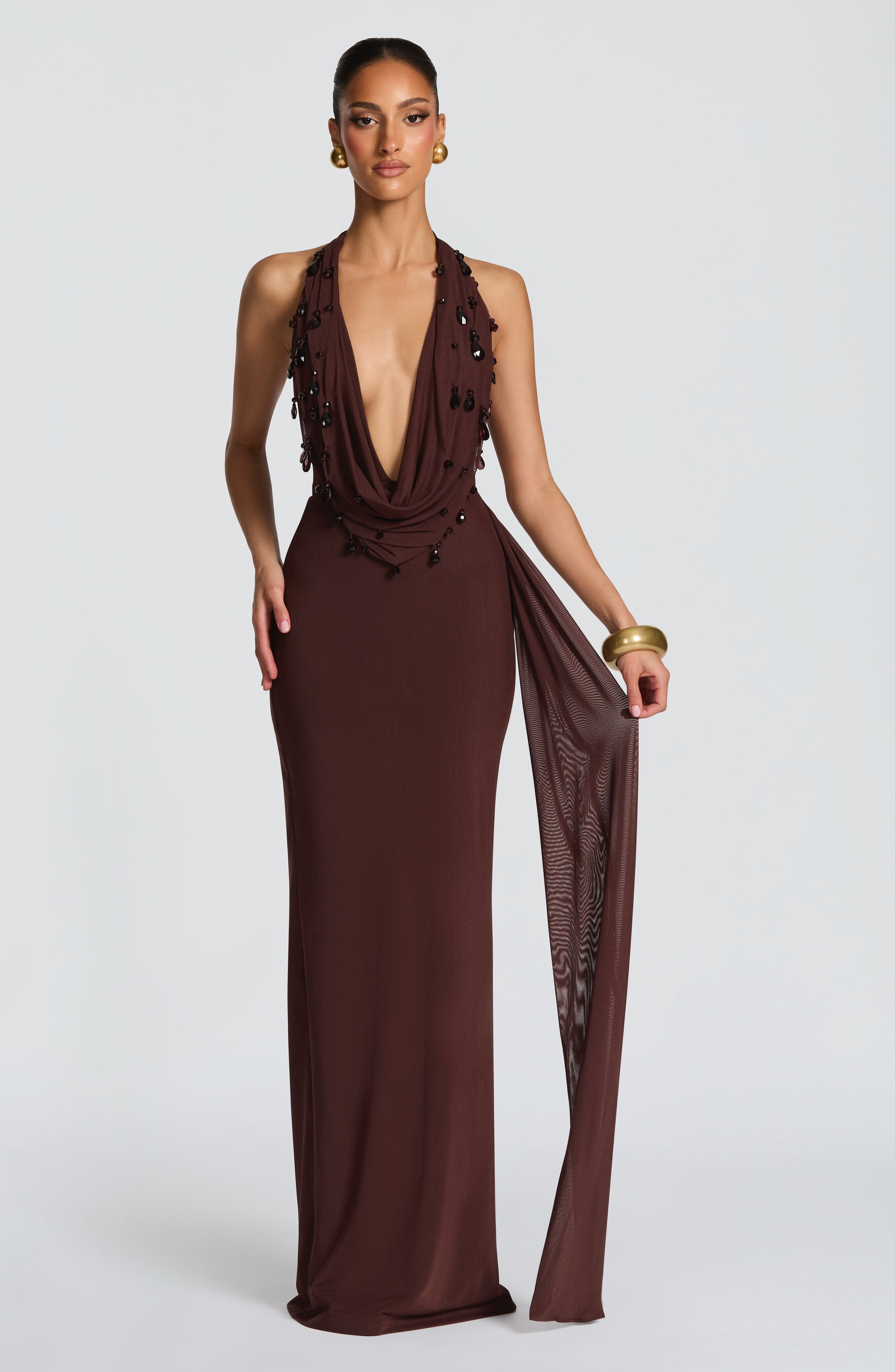 Fabia Maxi Dress - Plum Brown
