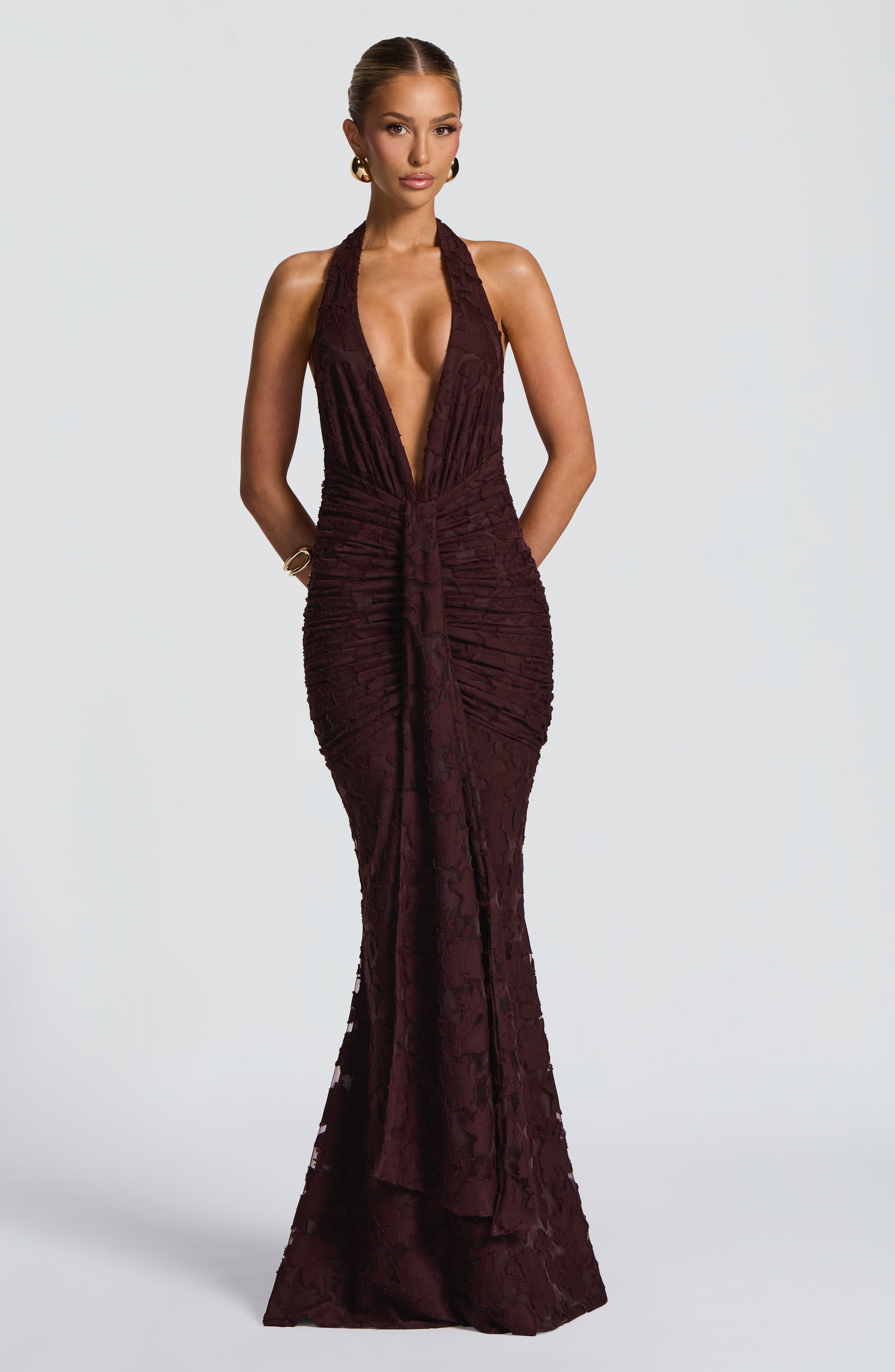 Guinevere Maxi Dress - Plum Brown
