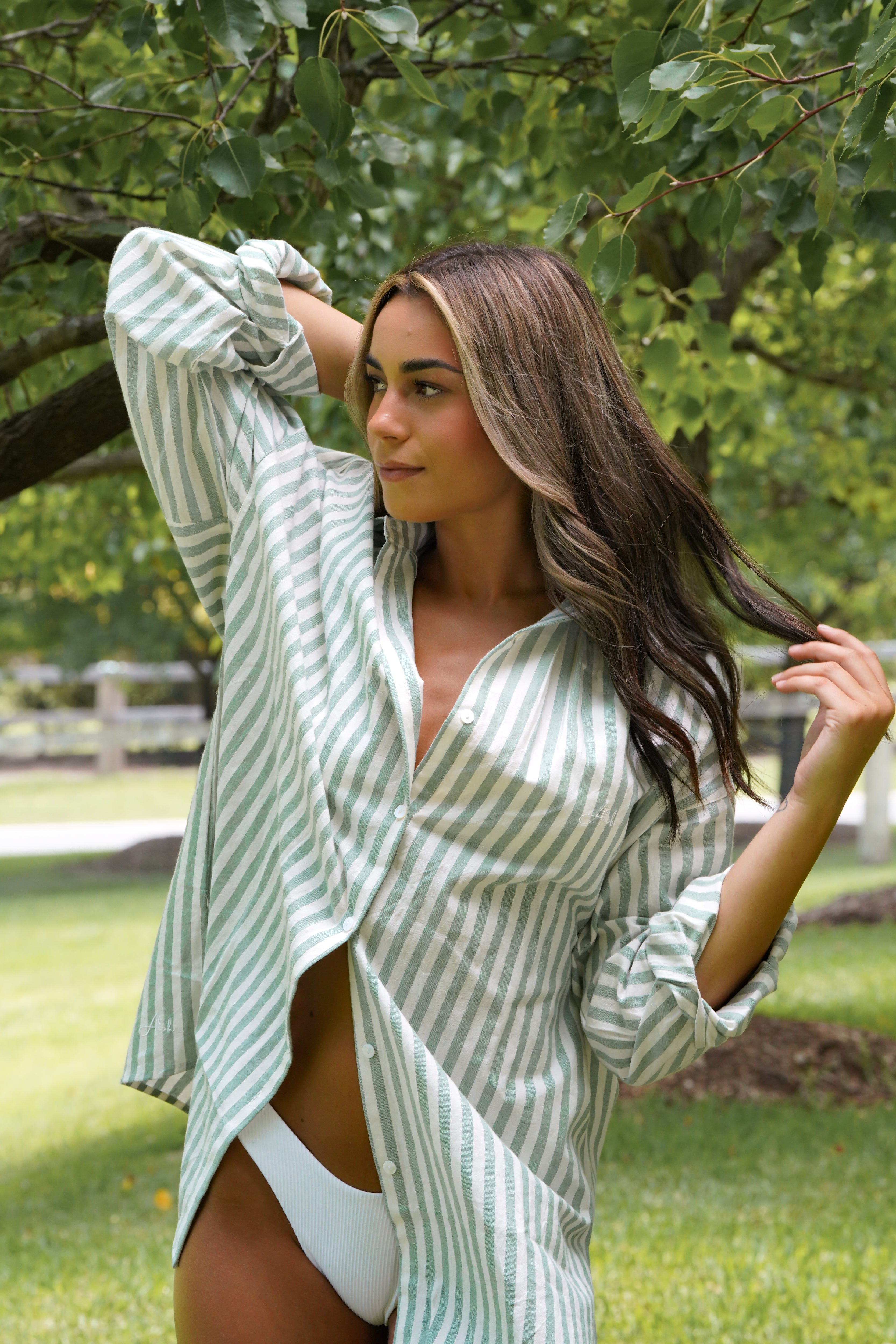 Oversized Linen Shirt Mint