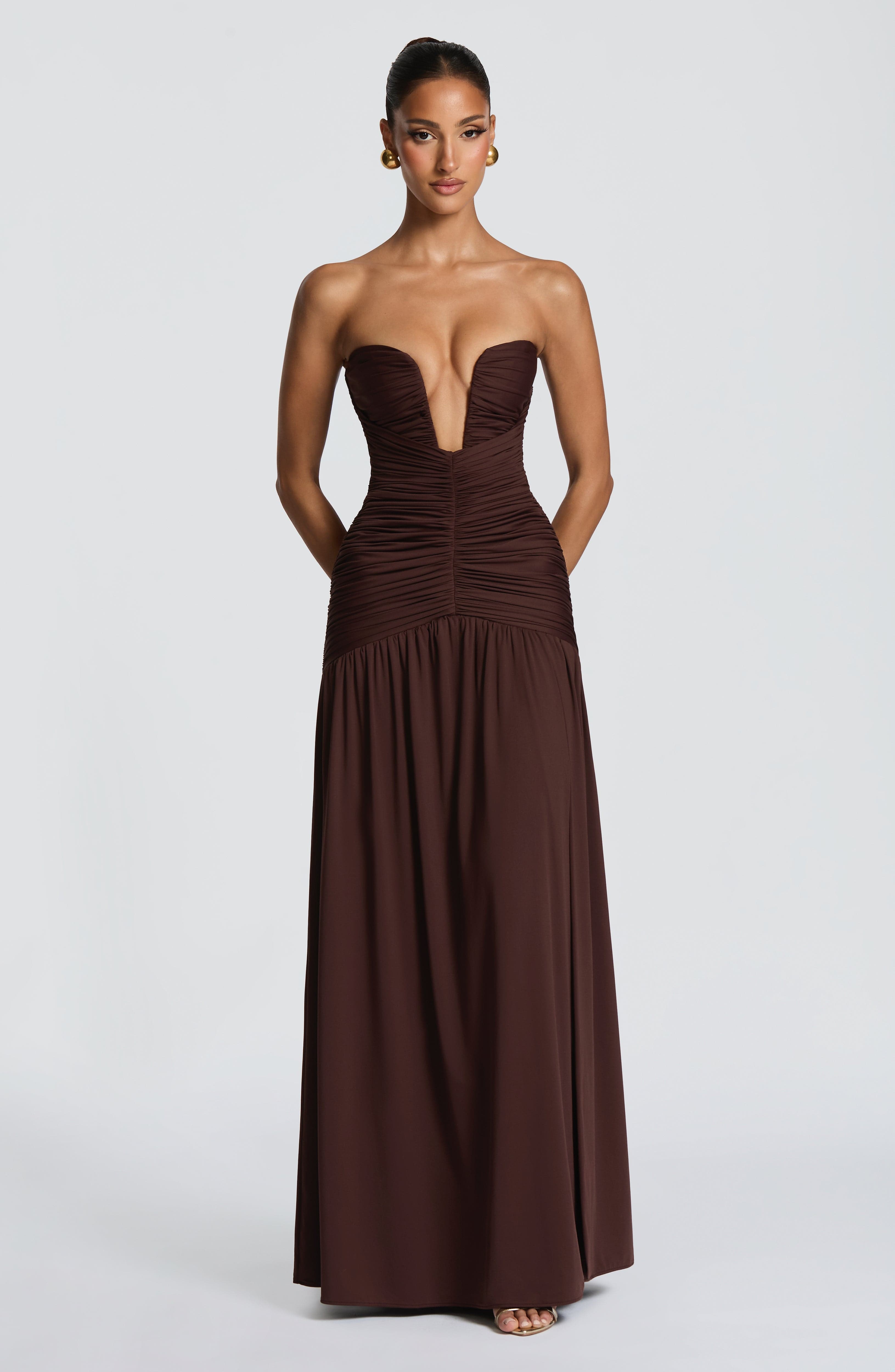 Junia Maxi Dress - Plum Brown