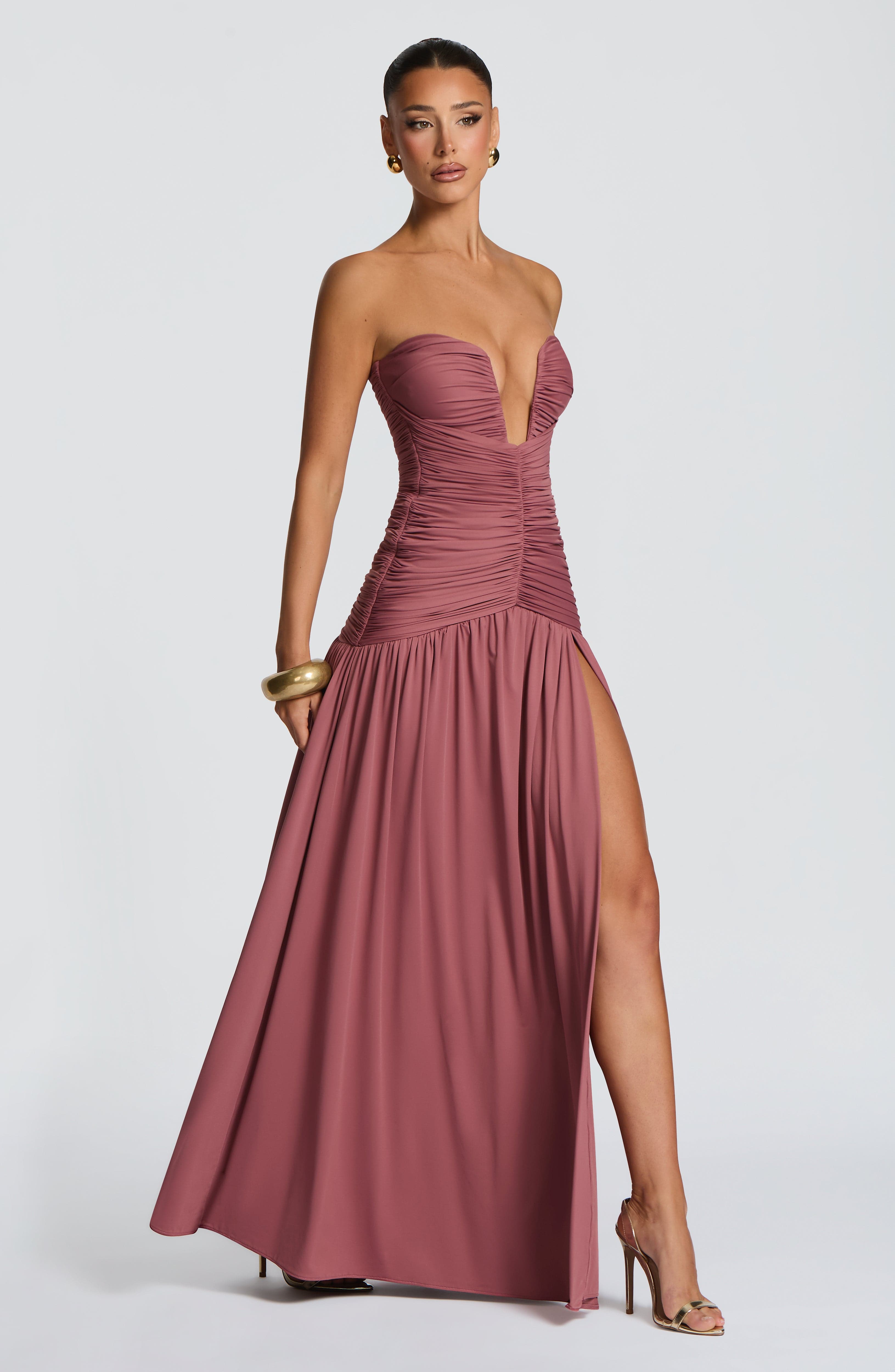Junia Maxi Dress - Rose Brown