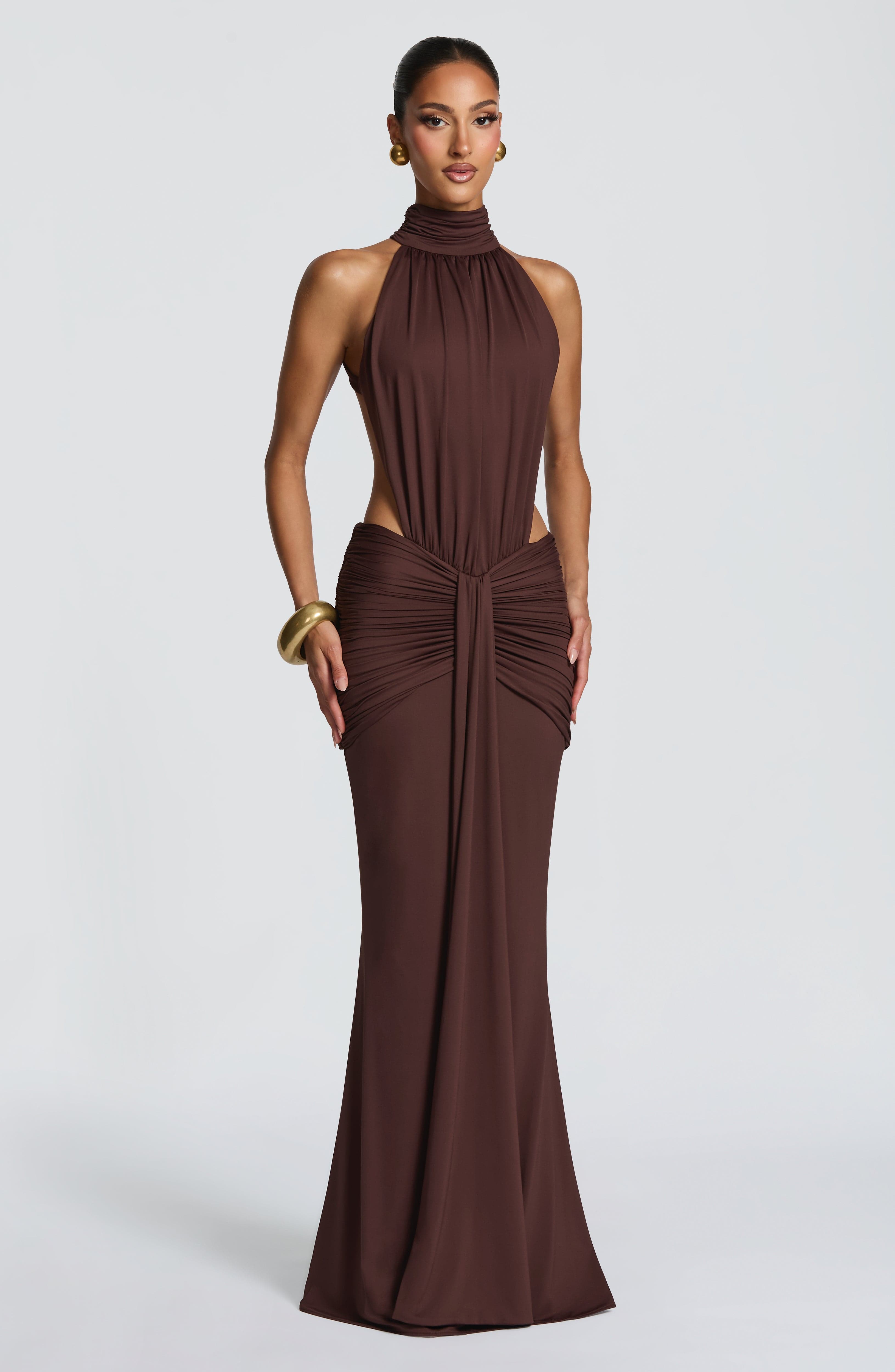 Thekla Maxi Dress - Plum Brown