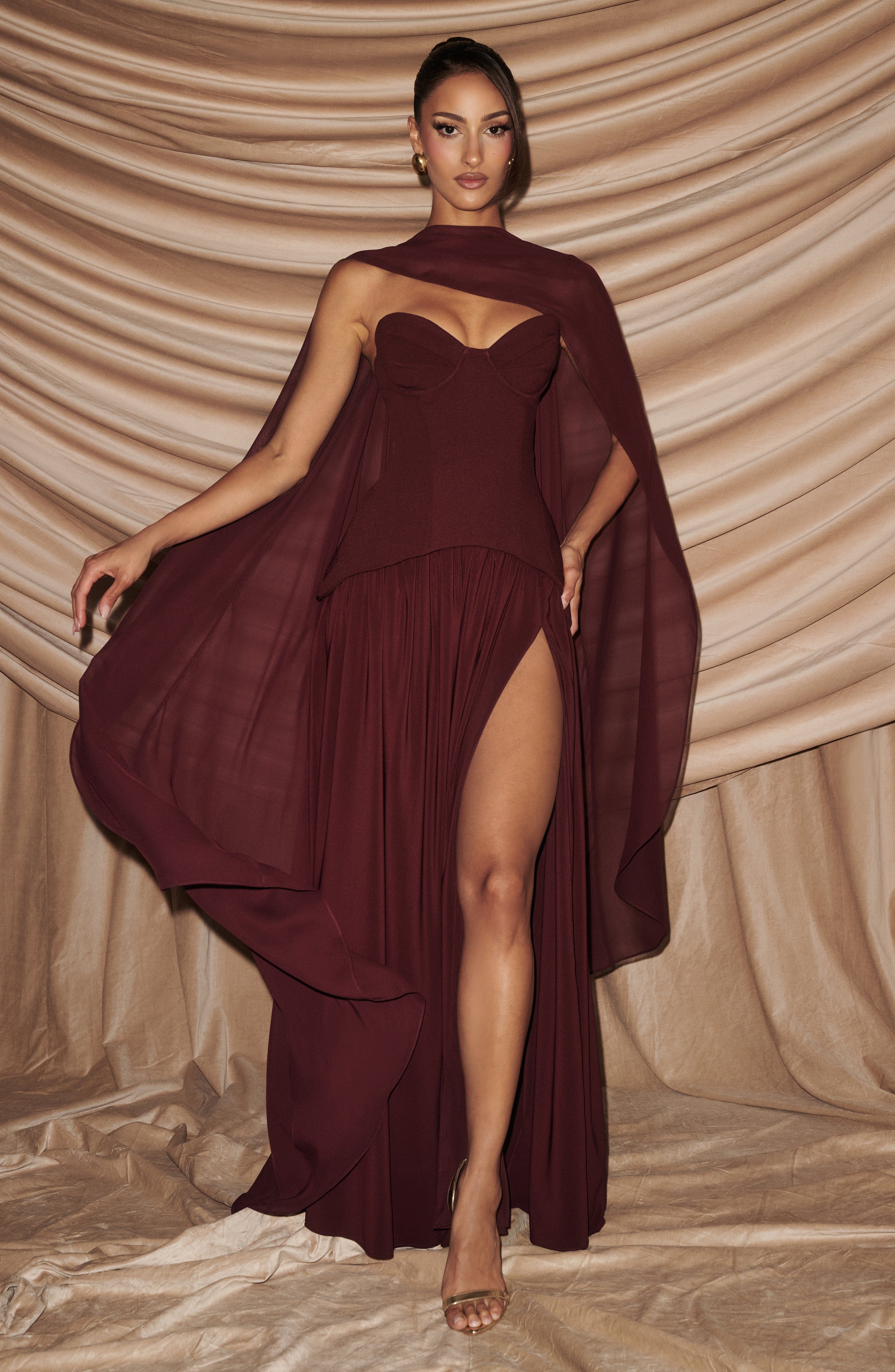 Vietta Maxi Dress - Cherry Lacquer