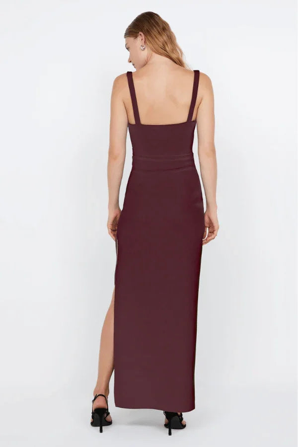 Leora Tuck Maxi Dress Plum