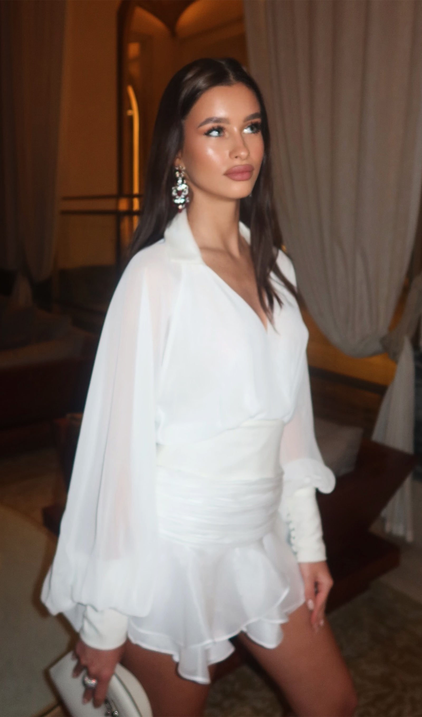 Angelina | Lantern Sleeve Mini Dress