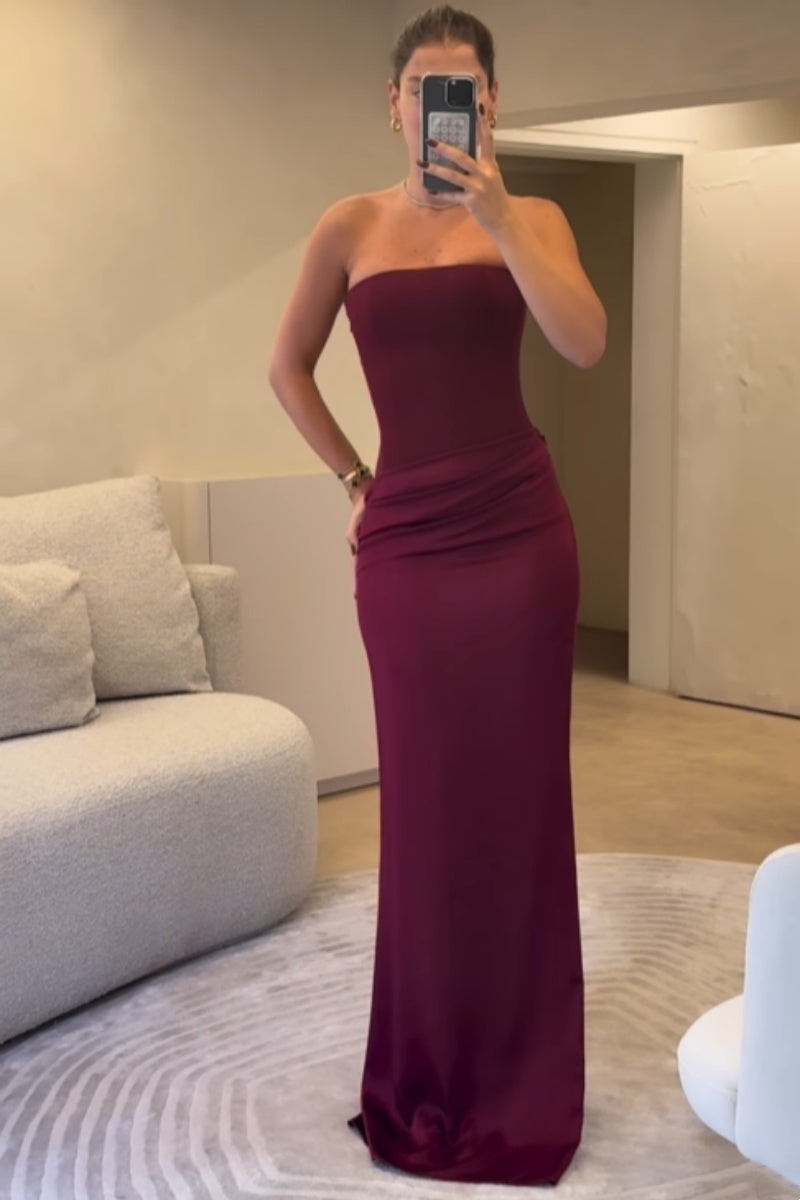 Fitted Off-The-Shoulder Maxi Dress