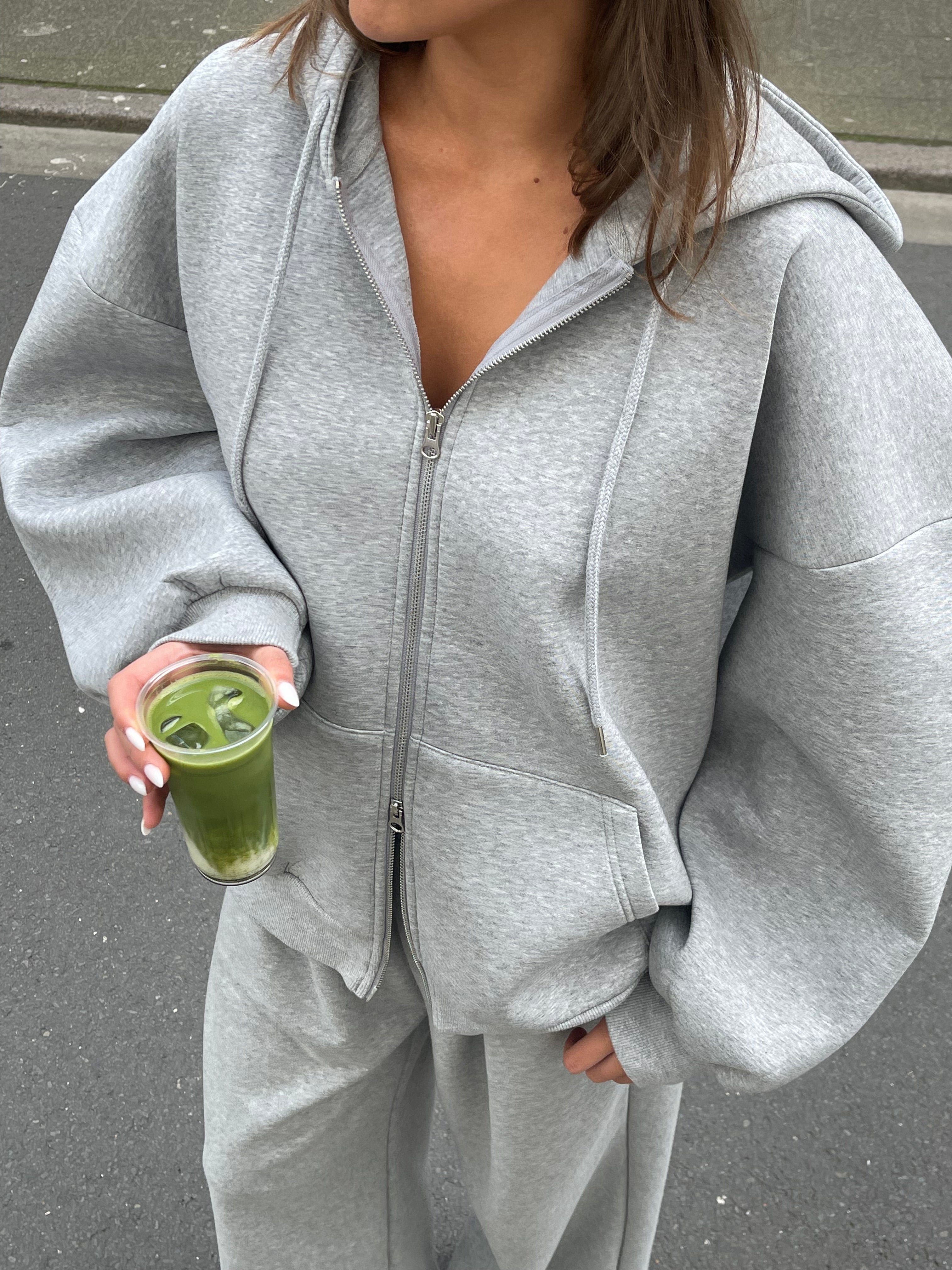 Oversized Hooded Vest Grey