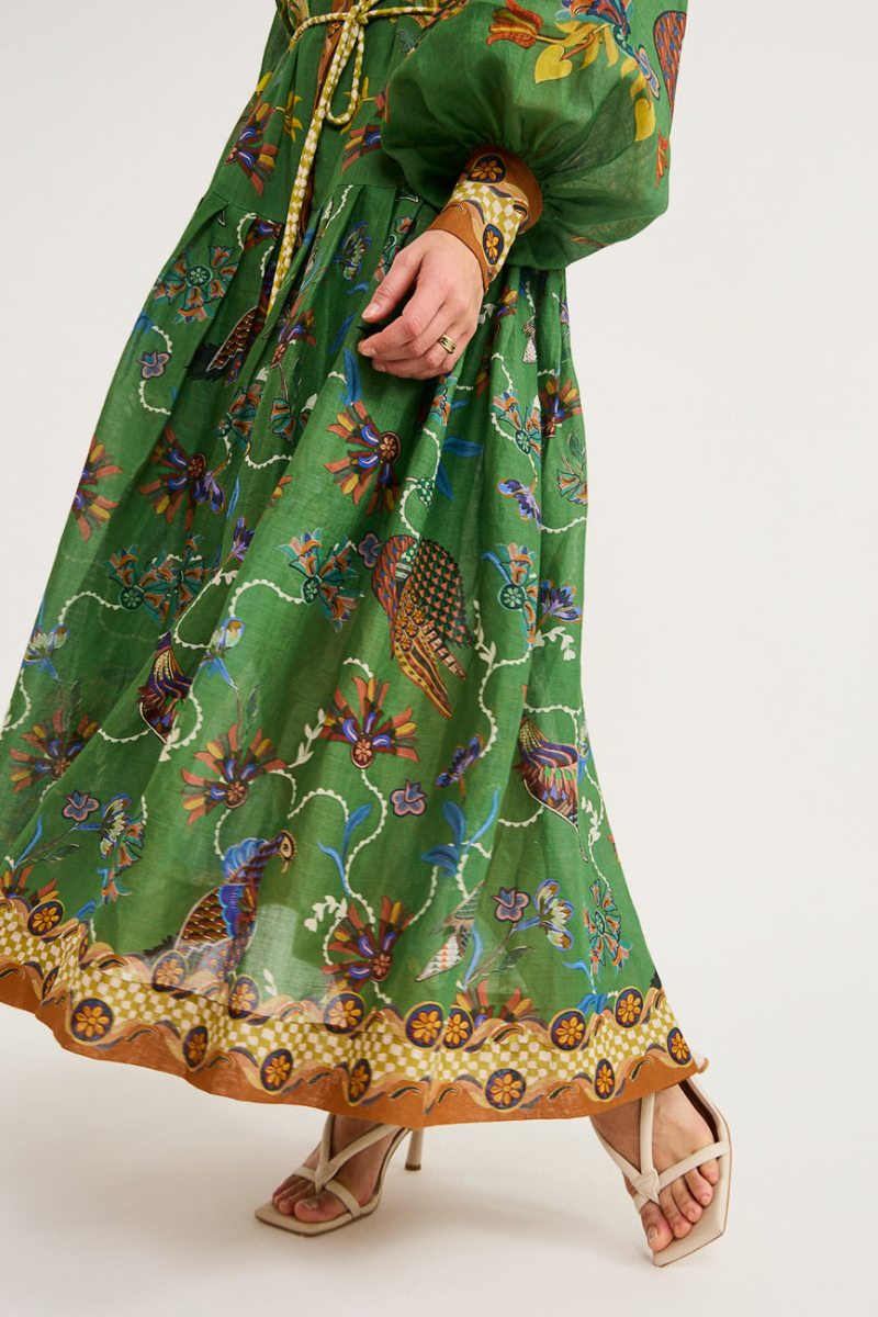 Valencia Lantern Sleeve Maxi Dress