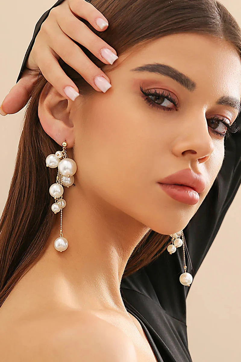 Pearl Tassel Drop Earrings