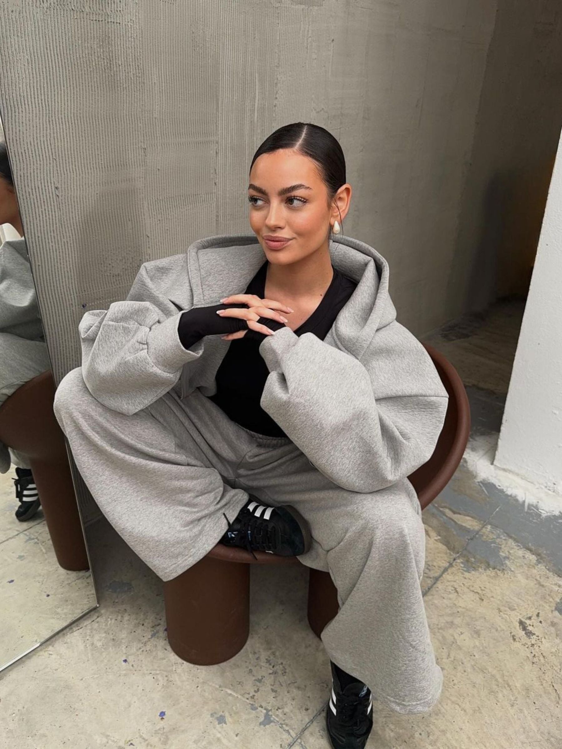 Oversized Hooded Vest Grey