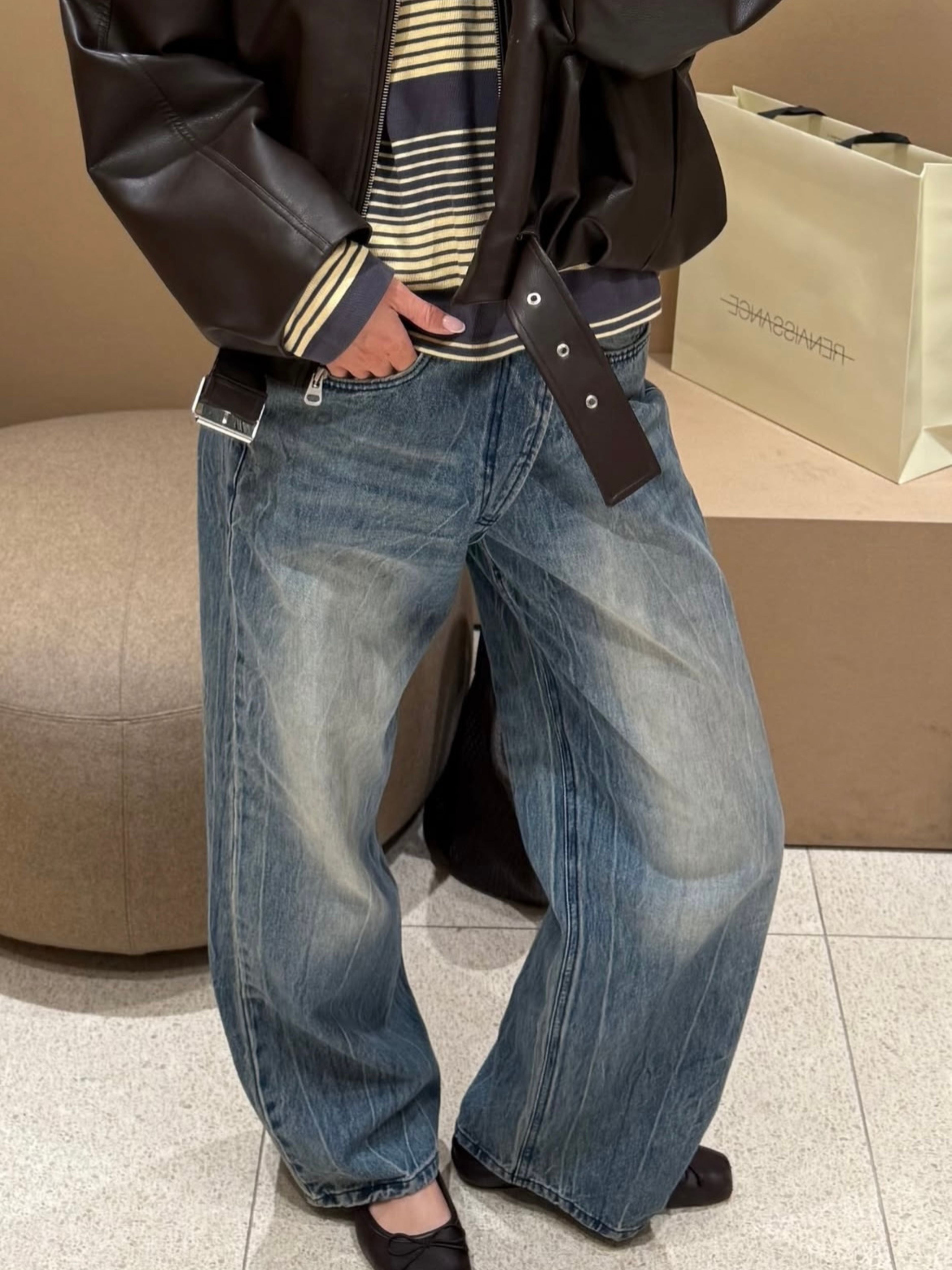 Criss Cross Jeans Washed Blue