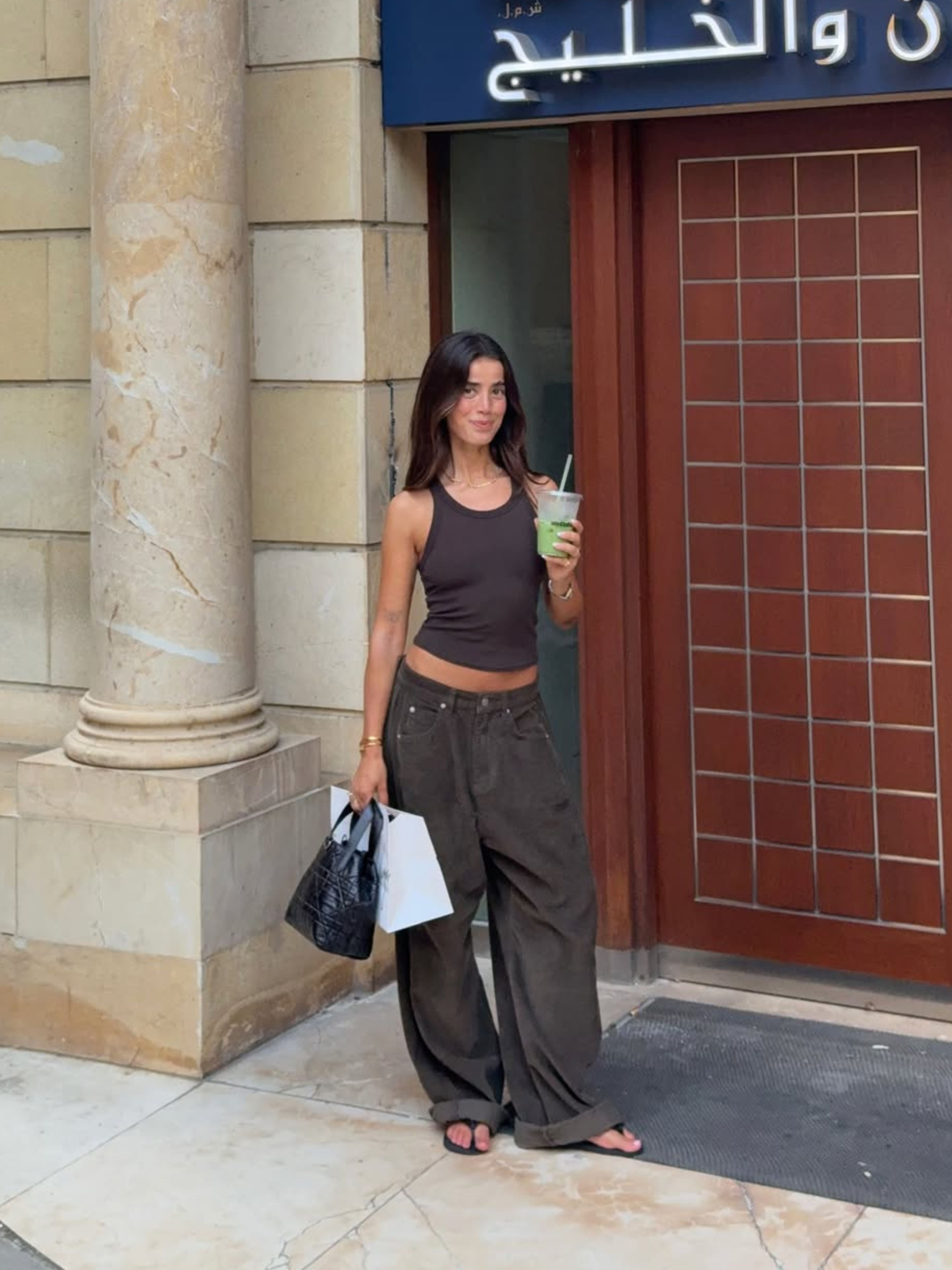 Baggy Wide Leg Corduroy Pants Khaki Brown