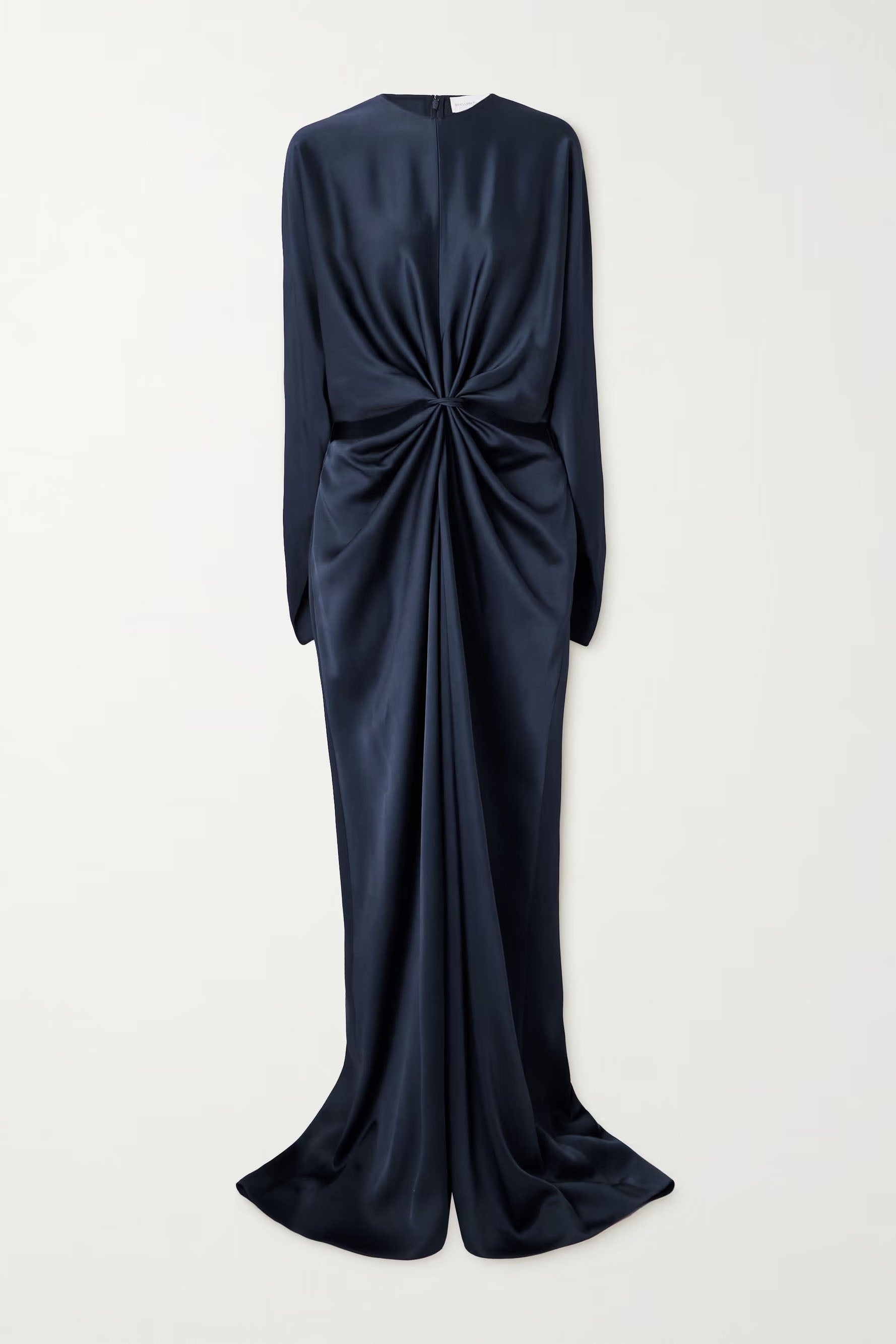 Elegant Satin Twist-Front Maxi Dress