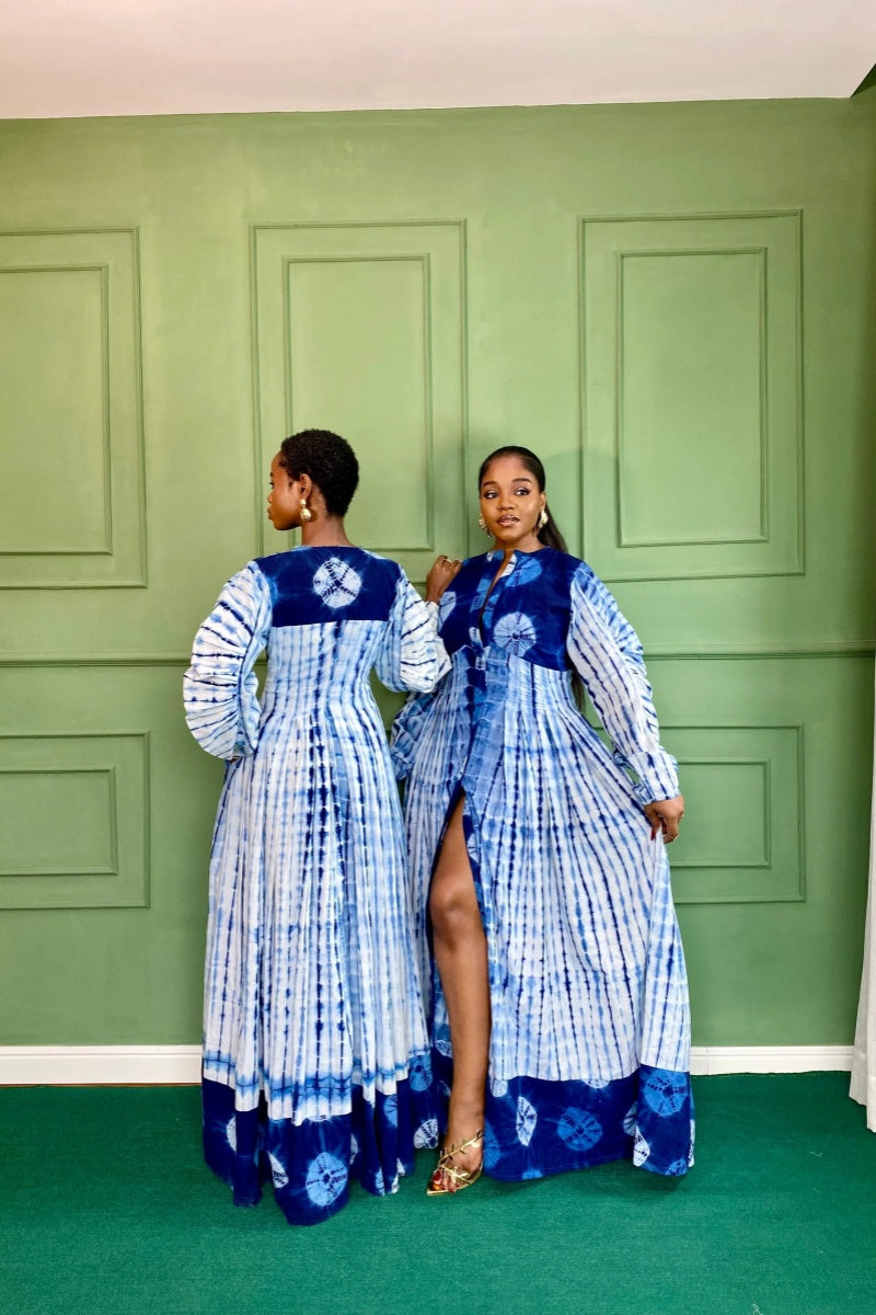 Blue Tie-Dye Maxi Dress
