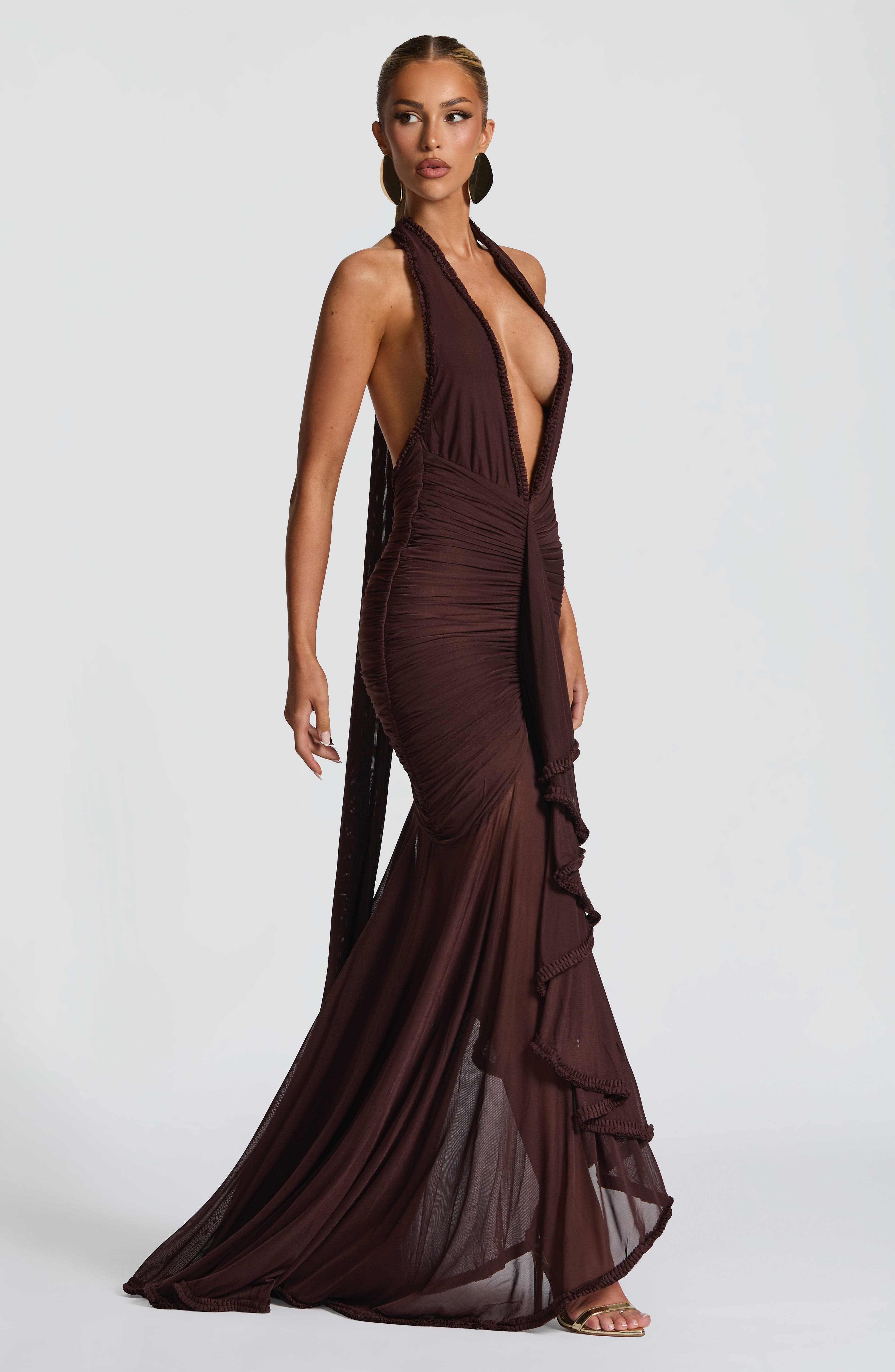 Janessa Maxi Dress - Plum Brown
