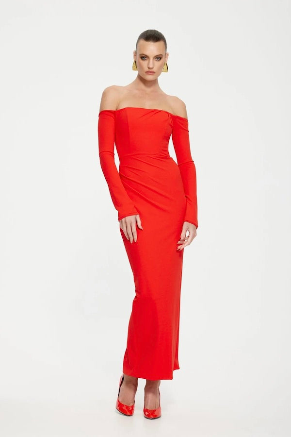 Kats Kristie Midi Dress – Cherry Red