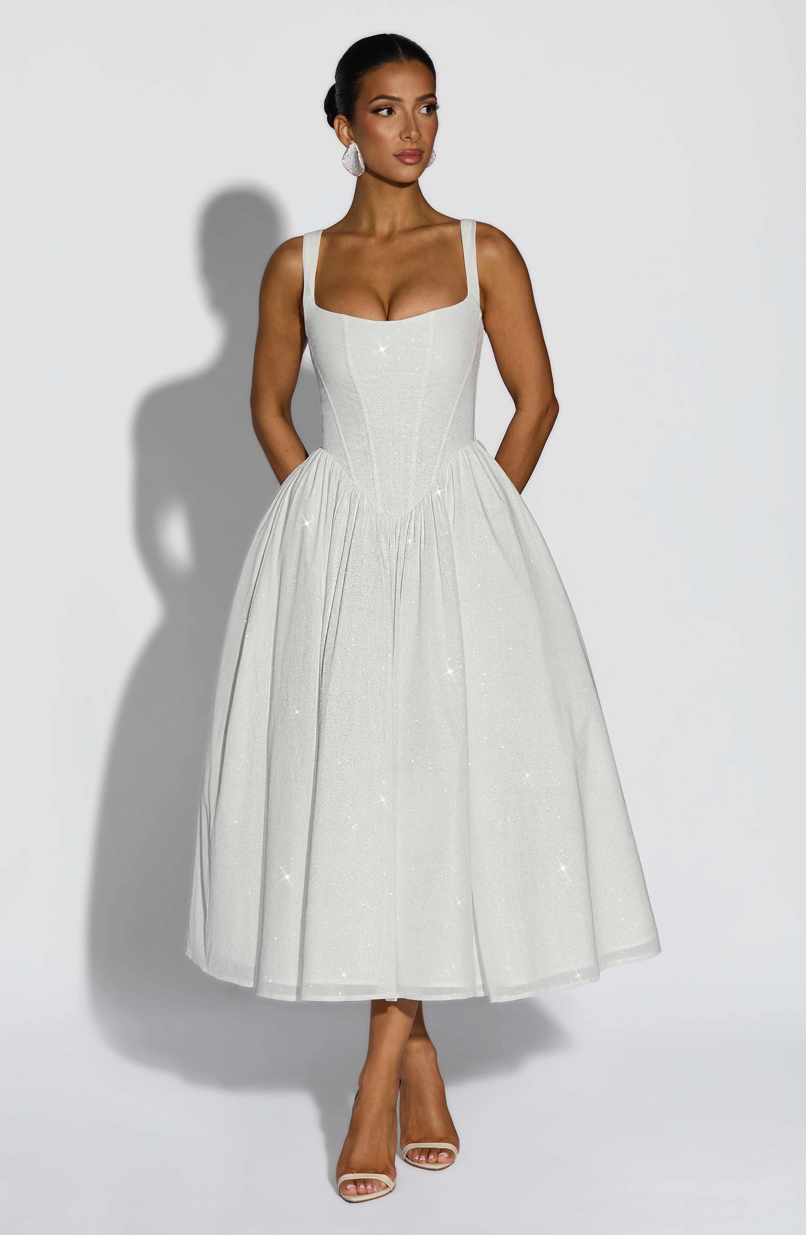 Vivienne Midi Dress - Ivory Sparkle